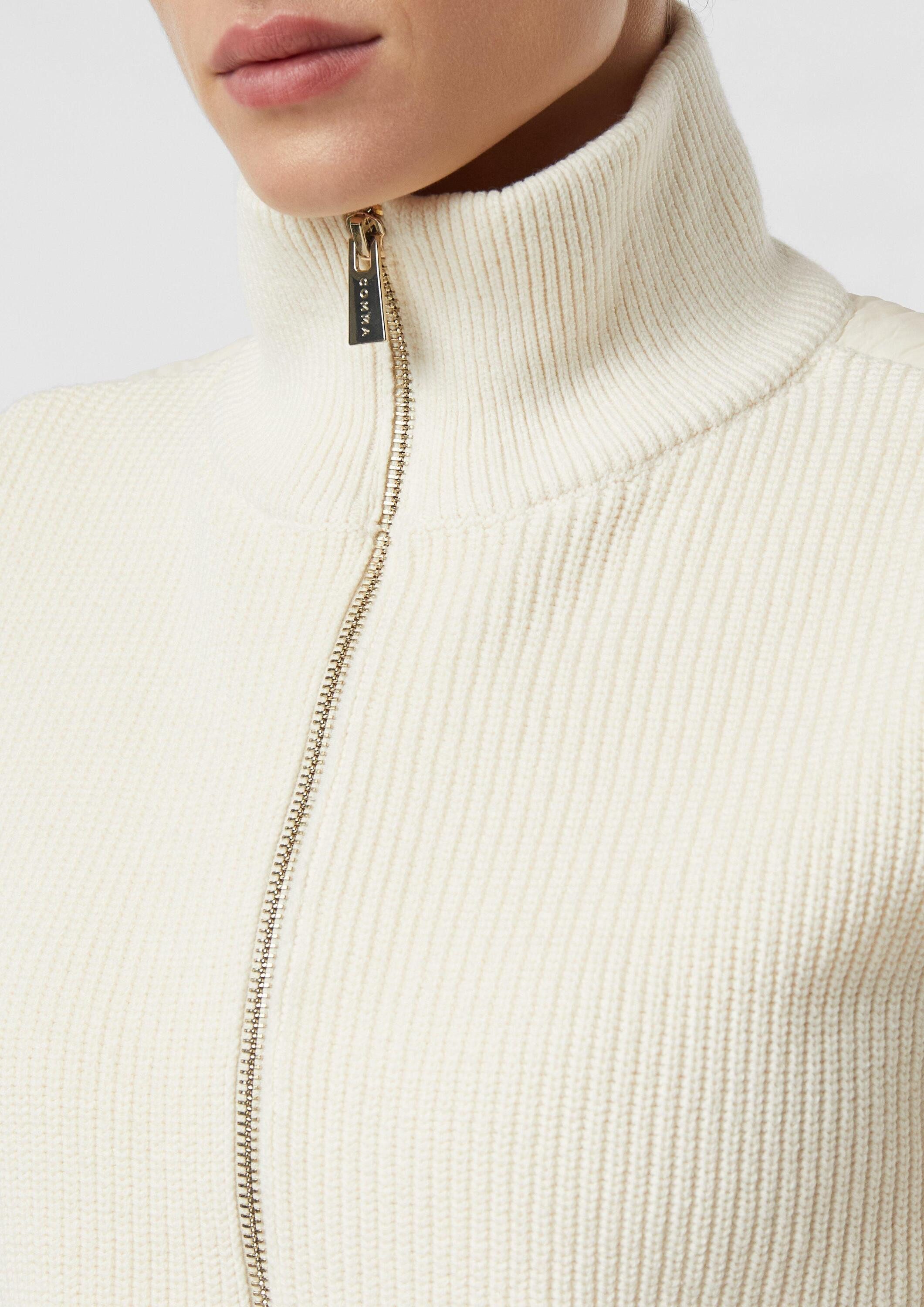 comma Funktionsweste Strickjacke Verkürzte Strick-Weste aus Fabricmix