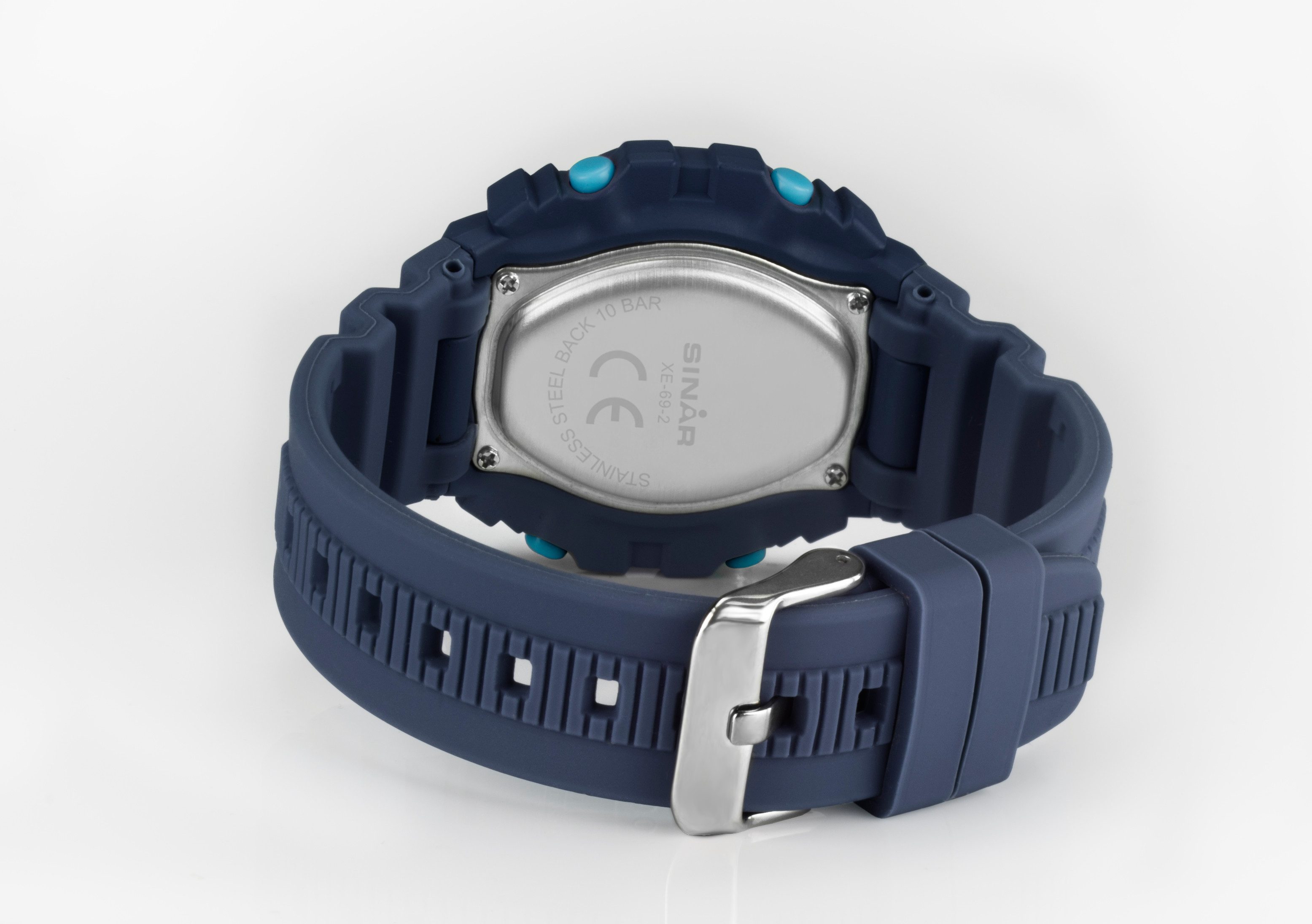 SINAR Digitaluhr XE-69-2, Quarzuhr, Armbanduhr, Herrenuhr, Silikonarmband, digital, Monat, Tag