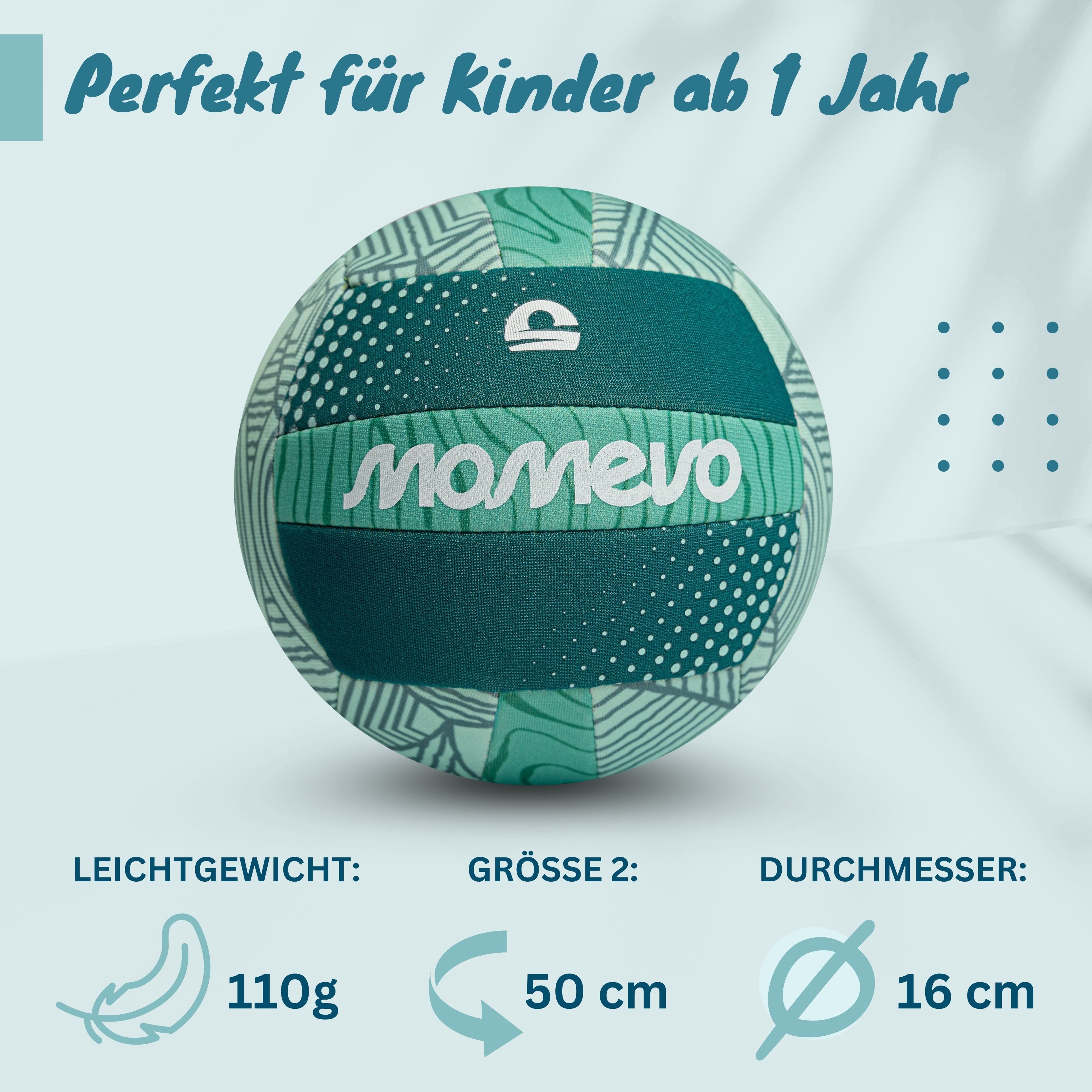 Momevo Beachball Beachbuddy Neopren Wasserball Kinder – Weich für Pool & Strand