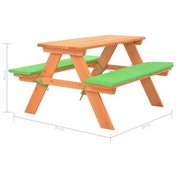 vidaXL Gartenlounge-Set Kinder-Picknicktisch mit Bänken 89×79×50 cm Massivholz Tanne, (1-tlg)