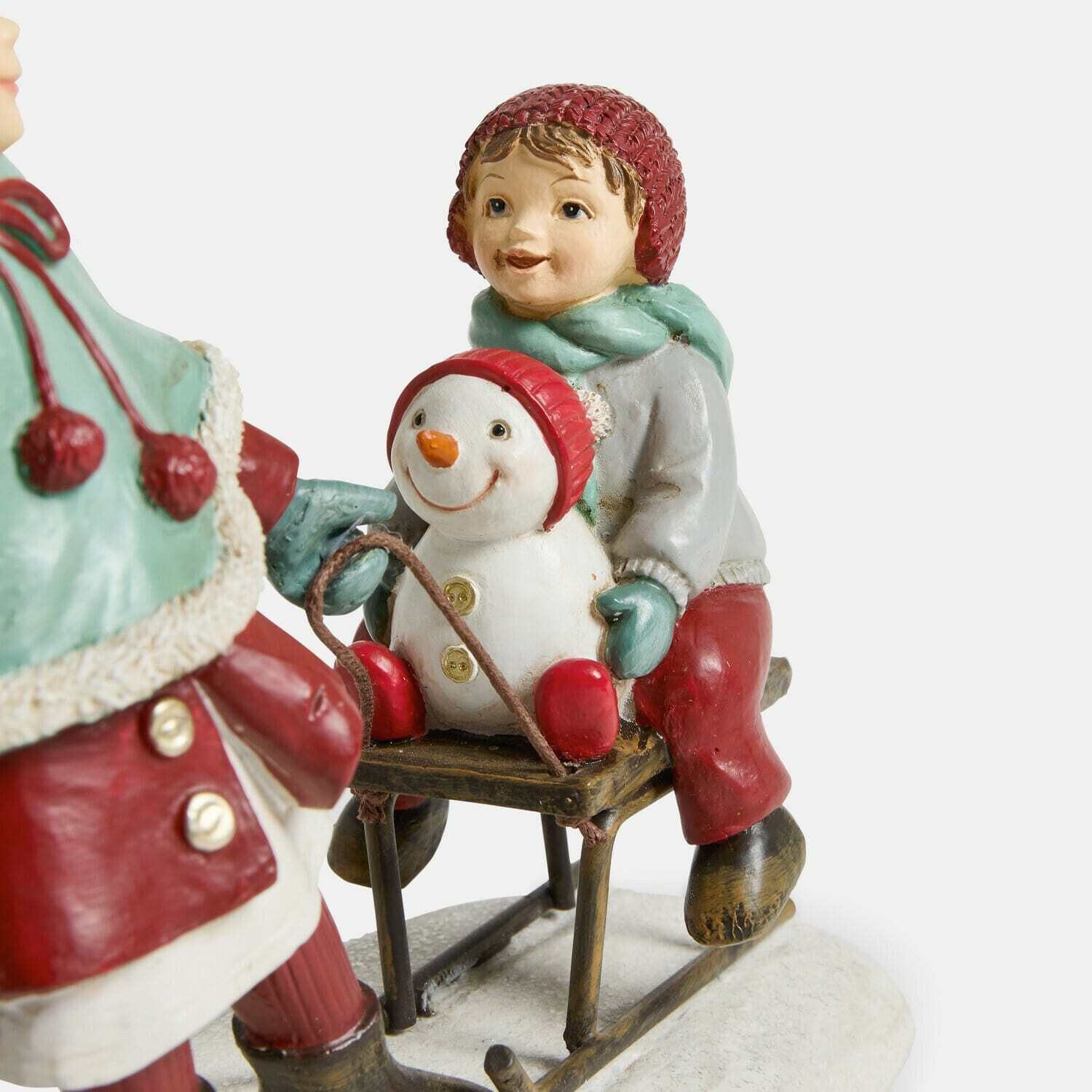 Mirabeau Weihnachtsfigur Deko-Kinder mit Schlitten Petitnid rot/grün/weiß (kein Set, kein Set) – Bild 3 von 3