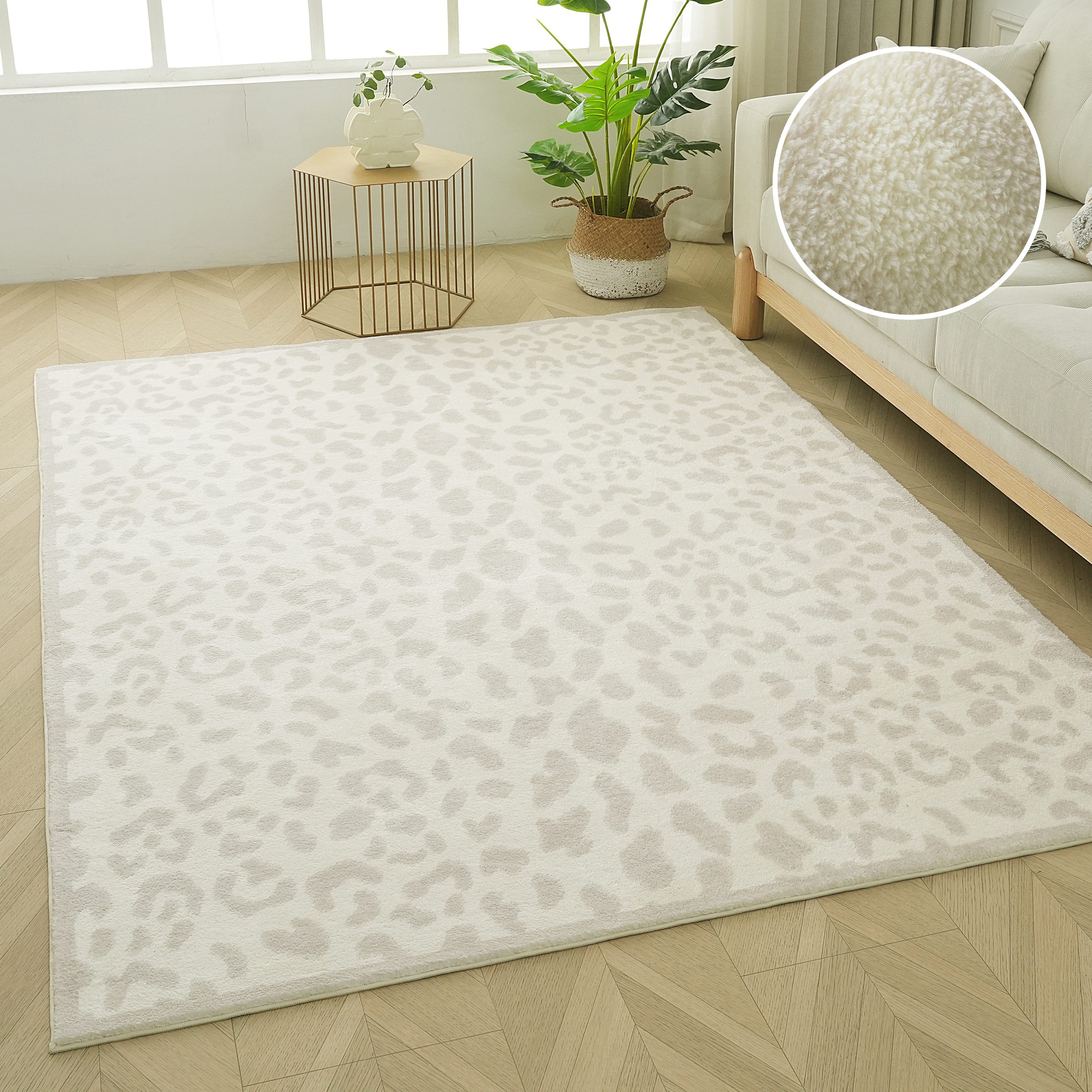 OTTO home Teppich Leo, mit trendigem Leopardenmuster, waschbar, rechteckig, Höhe: 12 mm, kuschelig & weich, modern, Animal Print, Wohnzimmer, Schlafzimmer