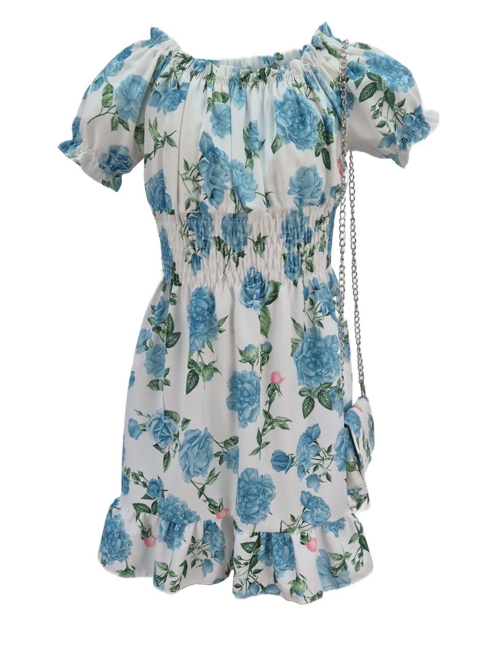 Girls Fashion Sommerkleid Kleid Sommerkleid mit Tasche, K9571e