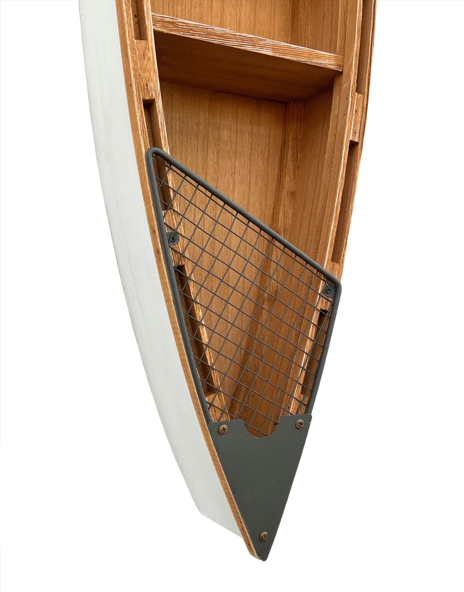 DanDiBo Wandregal Regal Boot 120 cm in Bootsform aus Holz Antik MR83 Maritim, pflegeleicht Bootsregal Badregal Badschrank Braun für die Wand