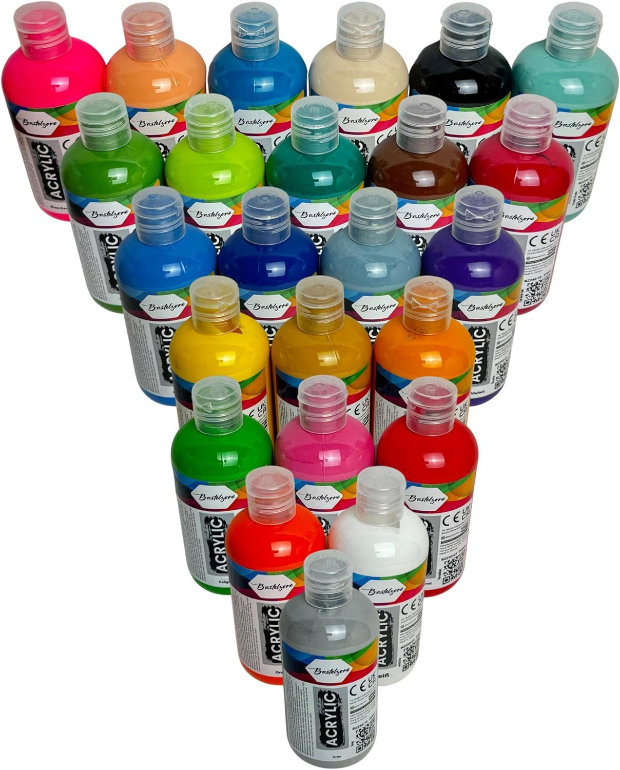 Greenpoint Acrylfarbe Acrylfarben Set 24x250 ml – Hochpigmentiert & Deckend, Matt