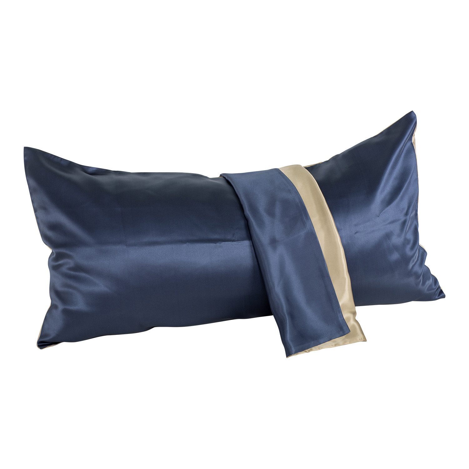 orignee Kissenbezug Seidenkissenbezug aus 100% Maulbeerseide, Blue & Taupe, günstig online kaufen