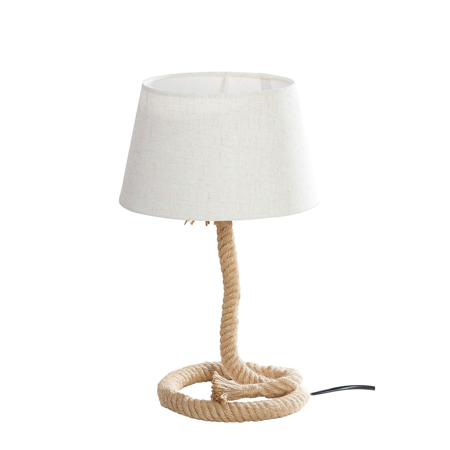 GILDE Tischleuchte GILDE Lampe Tau-Design - creme-naturfarben - H. 40cm x D. 24cm