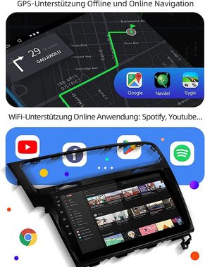 GABITECH 10 Zoll Android 13 Autoradio GPS Navi für VW Golf 7 Autoradio (FM, AM, RDS, FM/AM Tuner inkl. RDS)