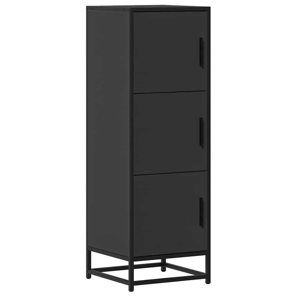 vidaXL Highboard Highboard Schwarz 35,5x35x106,5 cm Holzwerkstoff und Metall (1 St)