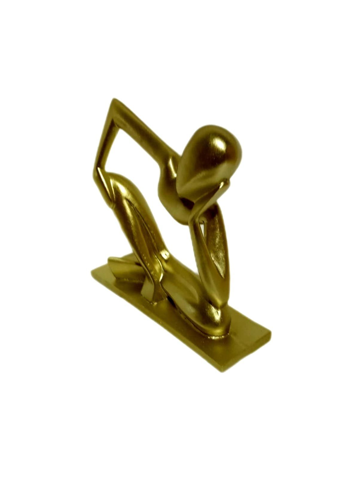Dekofigur aus moebel17 Polyresin Gold, Dekofigur Denkender Skulptur