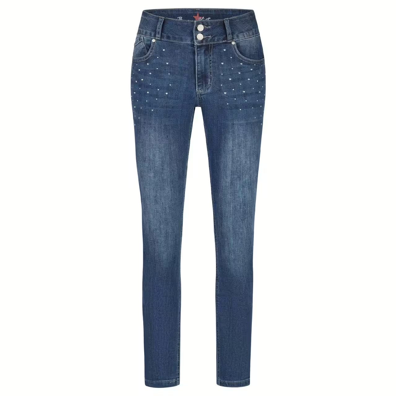 Buena Vista Regular-fit-Jeans ? Damen Jeans ? Cropped Skinny Fit ? Stretch Denim mit Strass ? Tummyl