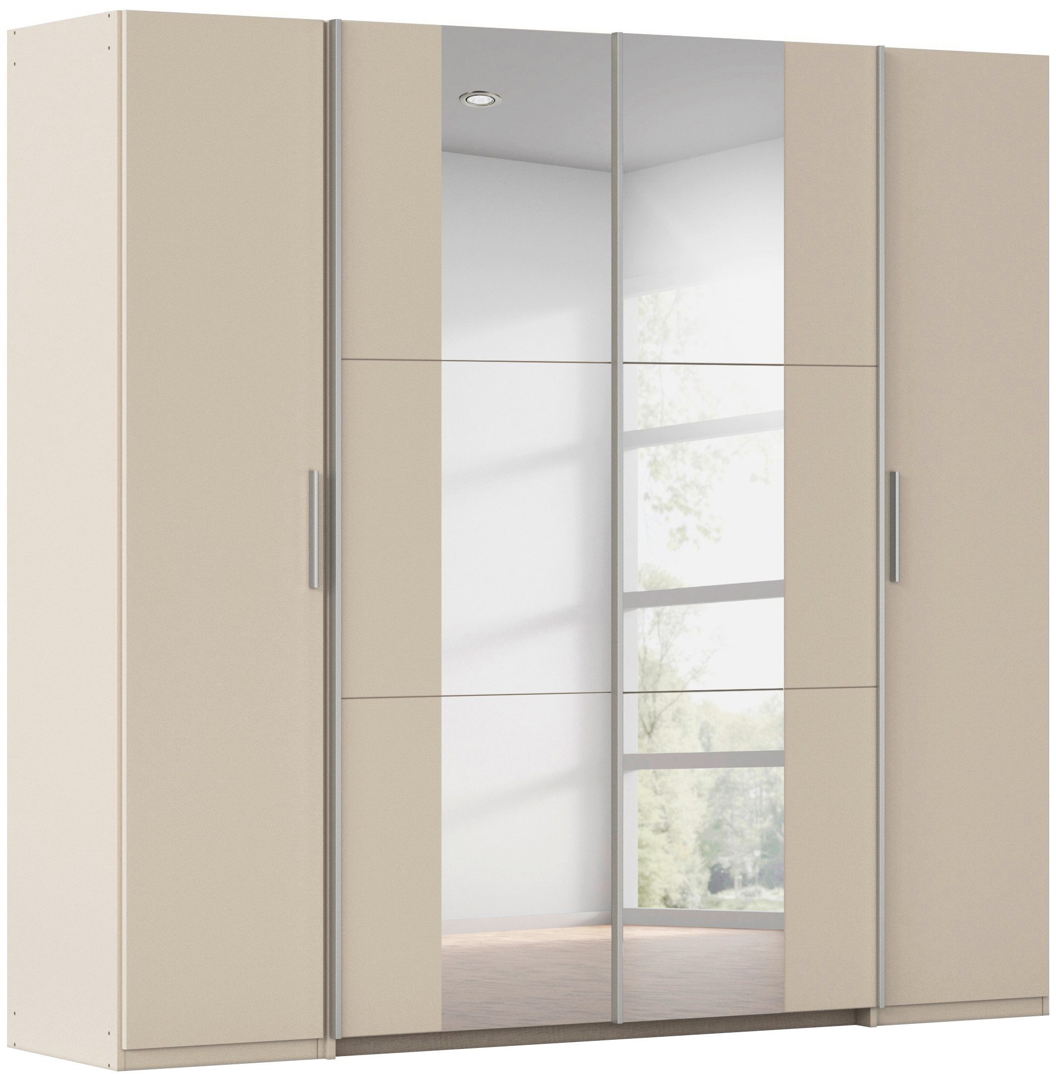 rauch Schwebetürenschrank Kleiderschrank Drehtürenschrank Schrank Garderobe KRONACH (in 3 Ausstattungen BASIC/CLASSIC/PREMIUM, Breiten 225/268/311/354 cm) Kombischrank optional mit 1 oder 2 Spiegel viele Böden MADE IN GERMANY