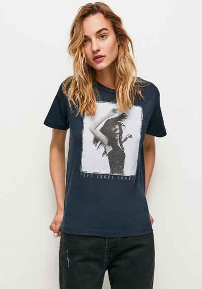 Pepe Jeans T-Shirt SONYA in figurbetonter Passform und mit tollem markentypischem Frontprint