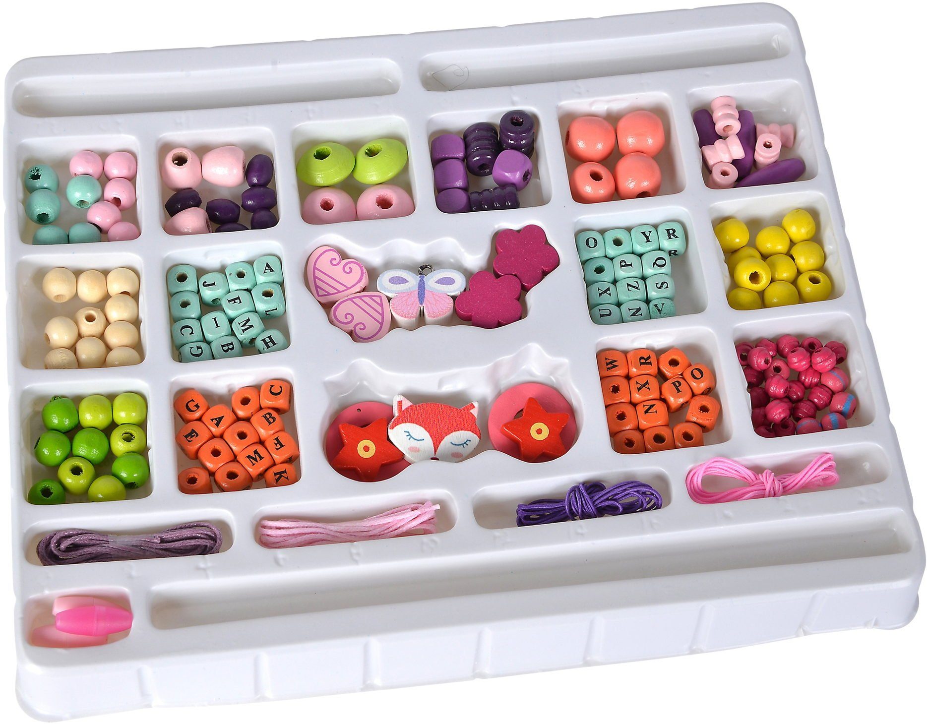 Bastelperlen Spielzeug Kreativ 190 Teile Holzperlen Set Buchstaben 100003425