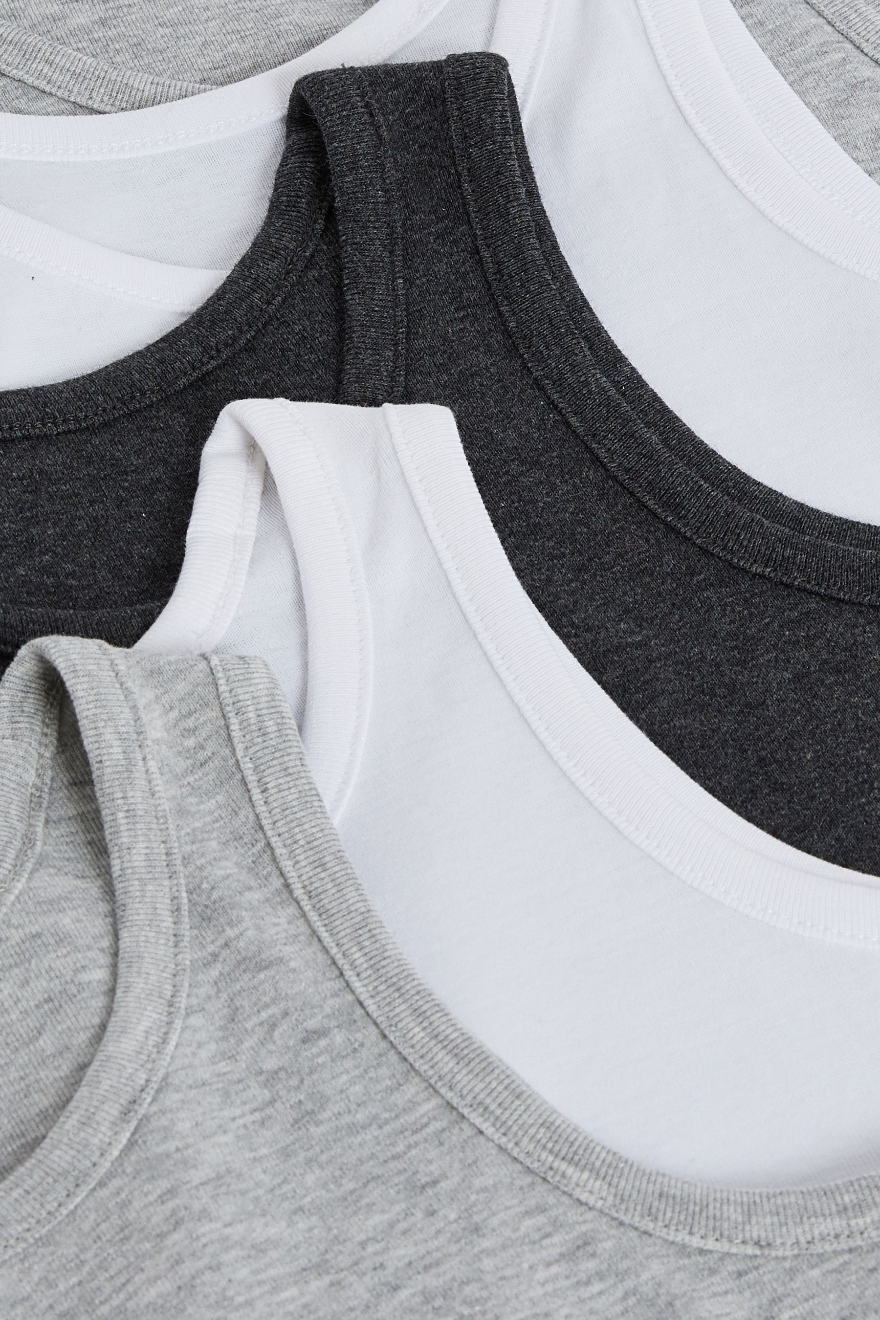 Next Unterhemd Unterhemden aus, 5er-Pack (5-St) Grey/White