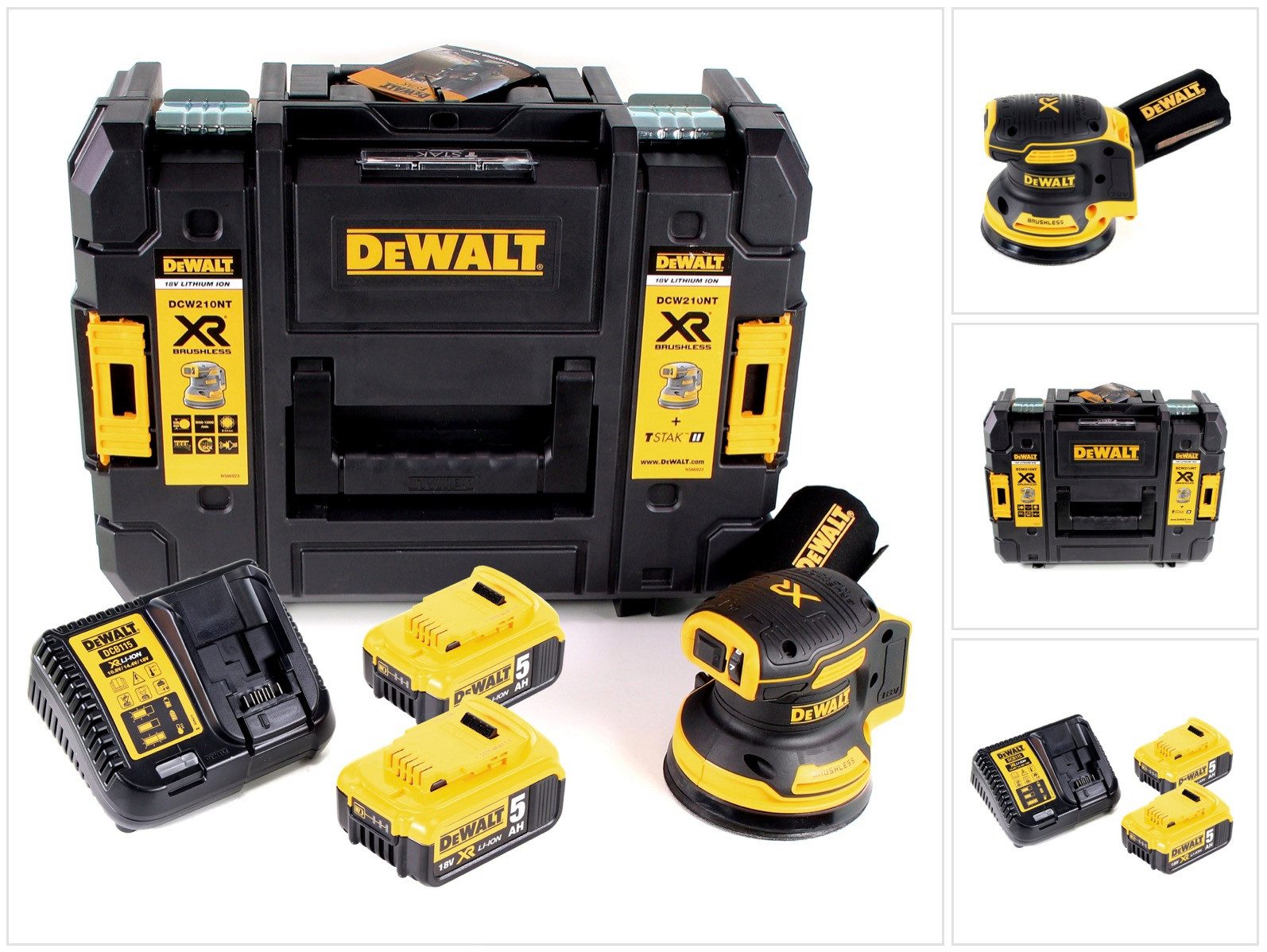 DeWalt Akku-Exzenterschleifer DCW 210 P2 Akku Exzenterschleifer Brushless 18V 12.000U/min 125mm + 2
