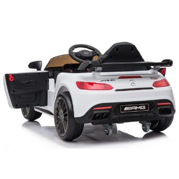 Elektro-Kinderauto Kinder Elektroauto MERCEDES BENZ GTR WEISS, 2X12V FB+AUDIO+LED