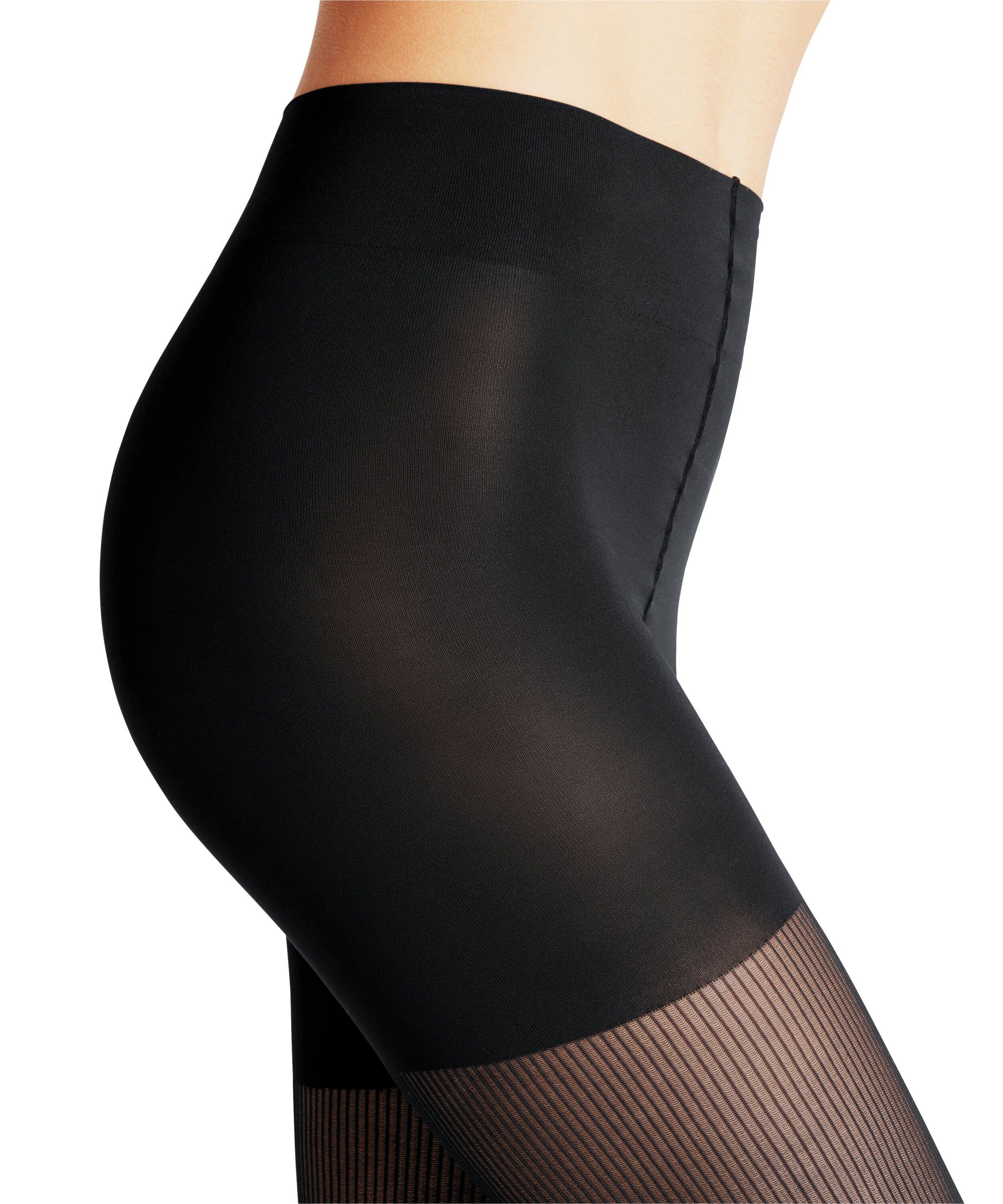 Rib mit (3009) Feinstrumpfhose FALKE Shaping-Effekt black DEN 50 figurformendem Shaping (1 St)