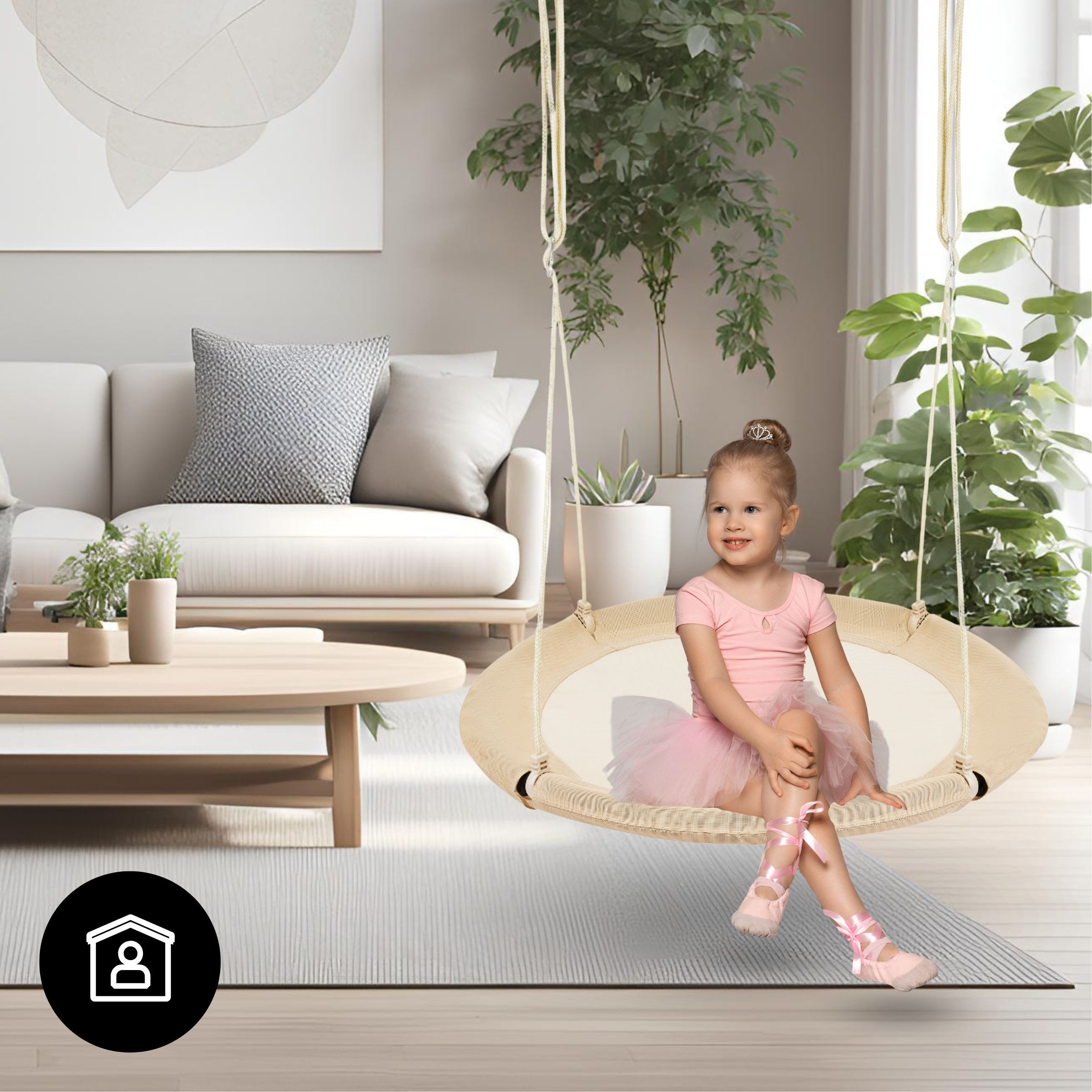 HyperMotion Nestschaukel-Sitz Nestschaukel 100 cm – Grau, Verstellbar, Max. 150 kg