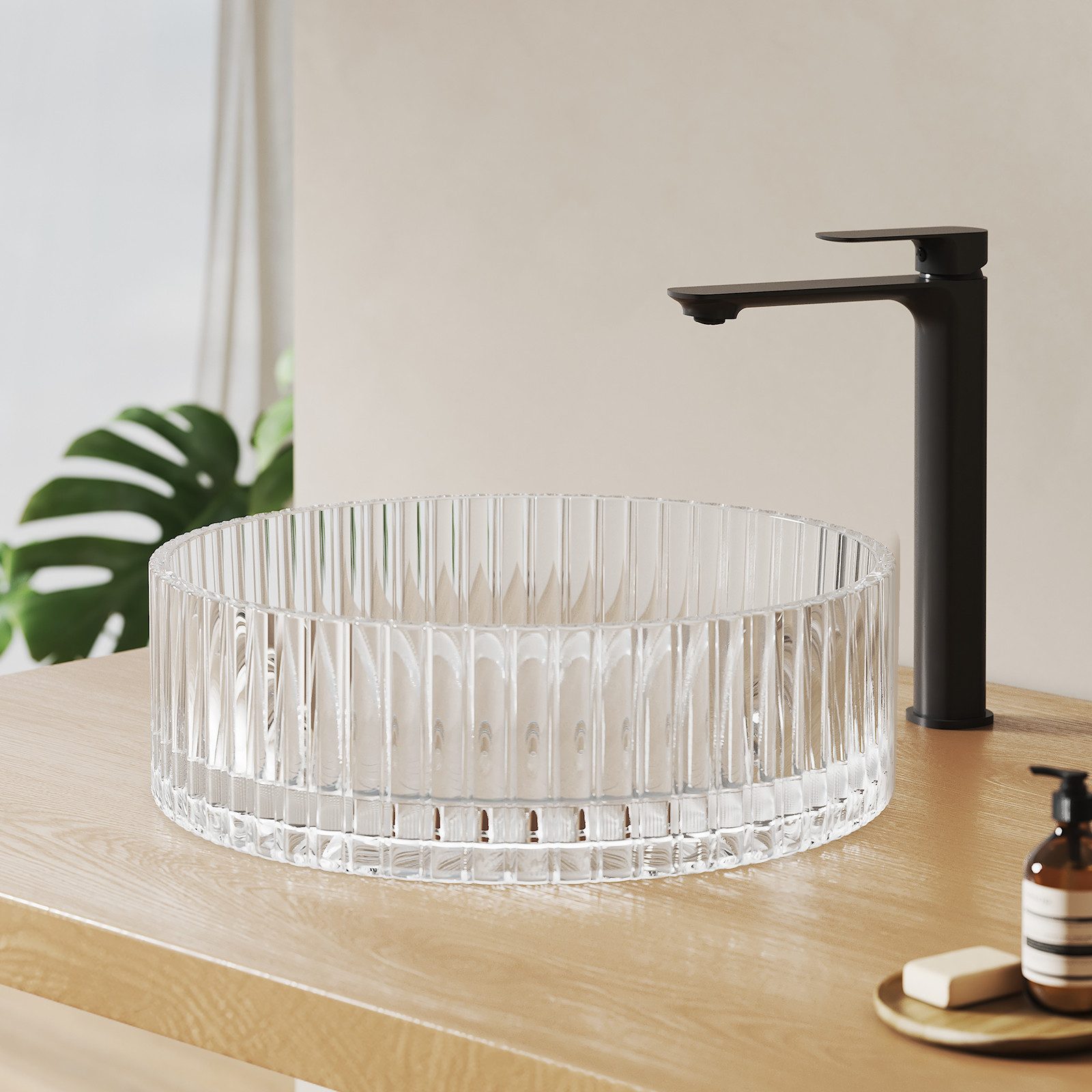 EMKE Aufsatzwaschbecken Rundes Glas Aufsatzwaschbecken 40 cm – modernes Des günstig online kaufen