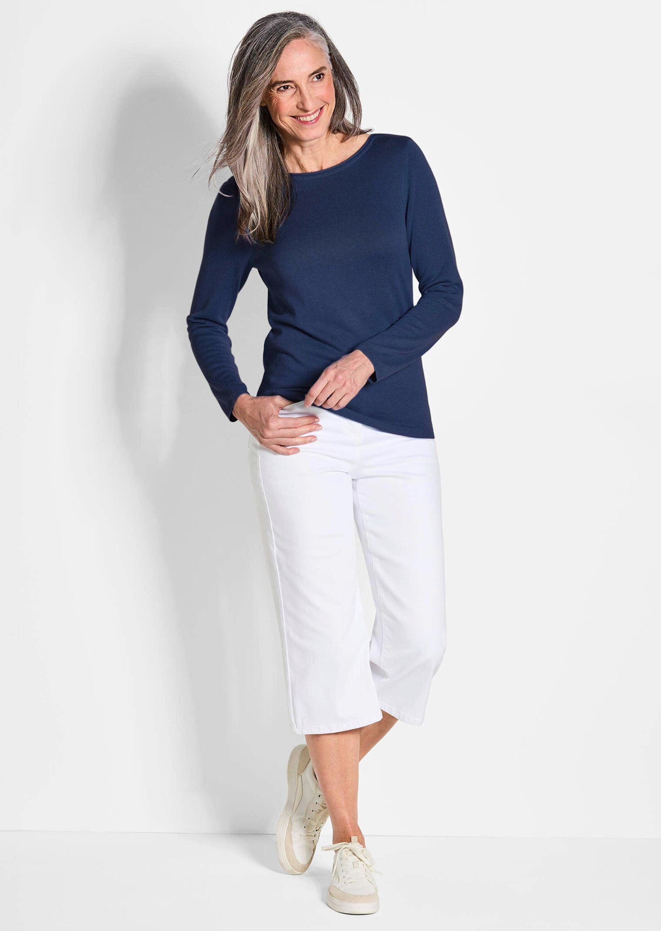 GOLDNER Strickpullover Pullover mit U-Boot-Ausschnitt aus günstig online kaufen