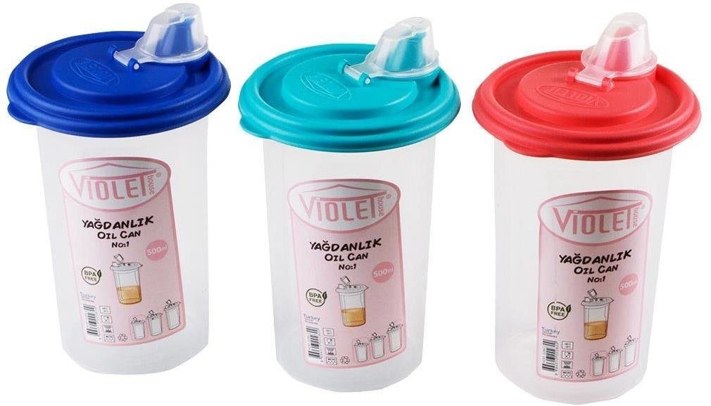 Dekonaz Ölkanne Violett 500 ml. Öltopf aus Kunststoff