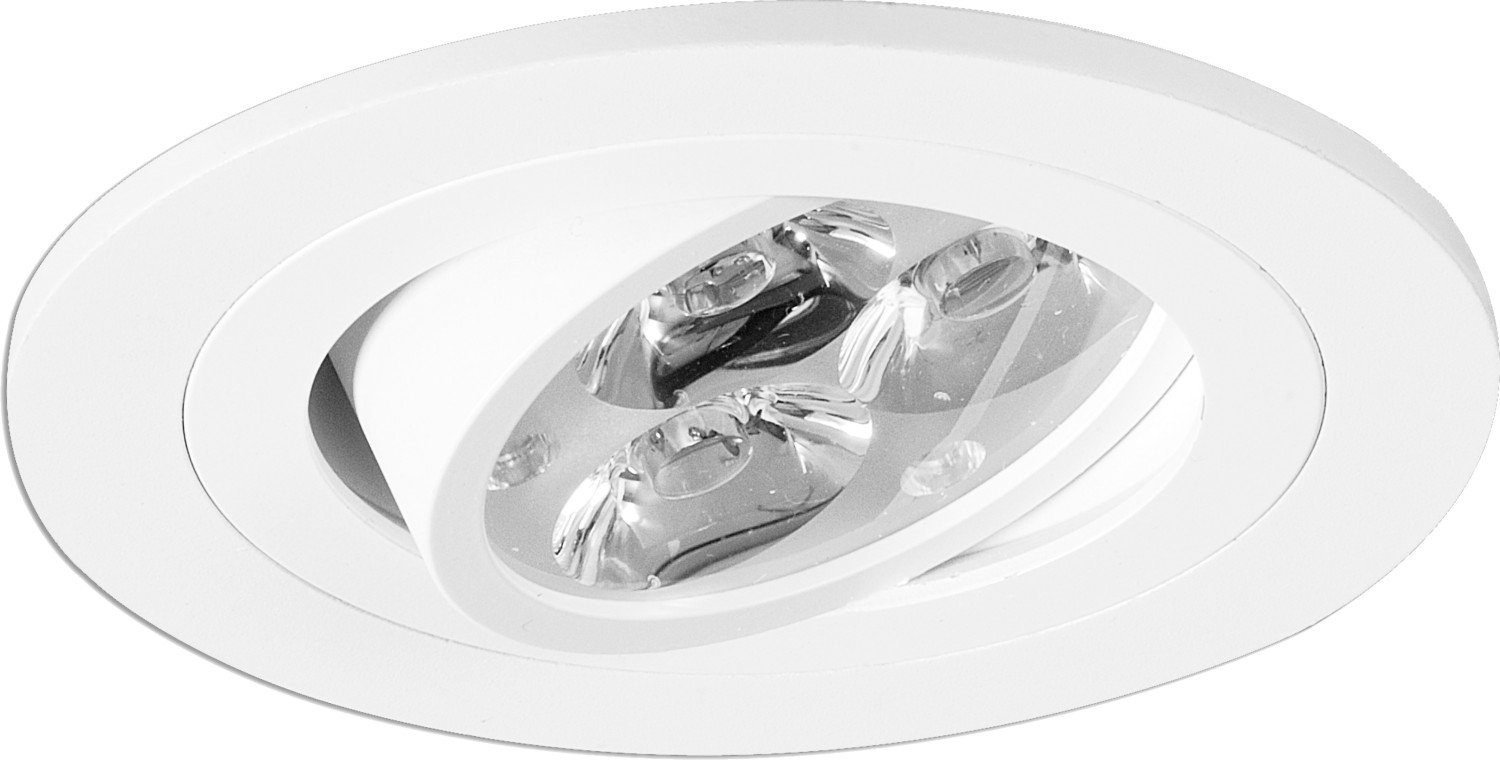 Licht-Erlebnisse Einbauleuchte DI MODA, ohne Leuchtmittel, in schwenkbar rund Ø9cm GU10 Weiß Metall Einbaustrahler Einbaulampe