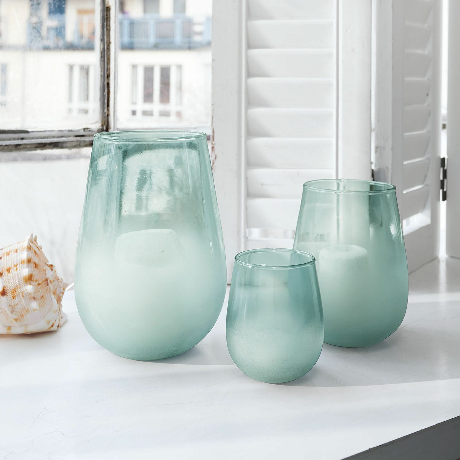 Mirabeau Windlicht Windlicht 3er Set Miristelle blau (3er Set, 3er Set) günstig online kaufen