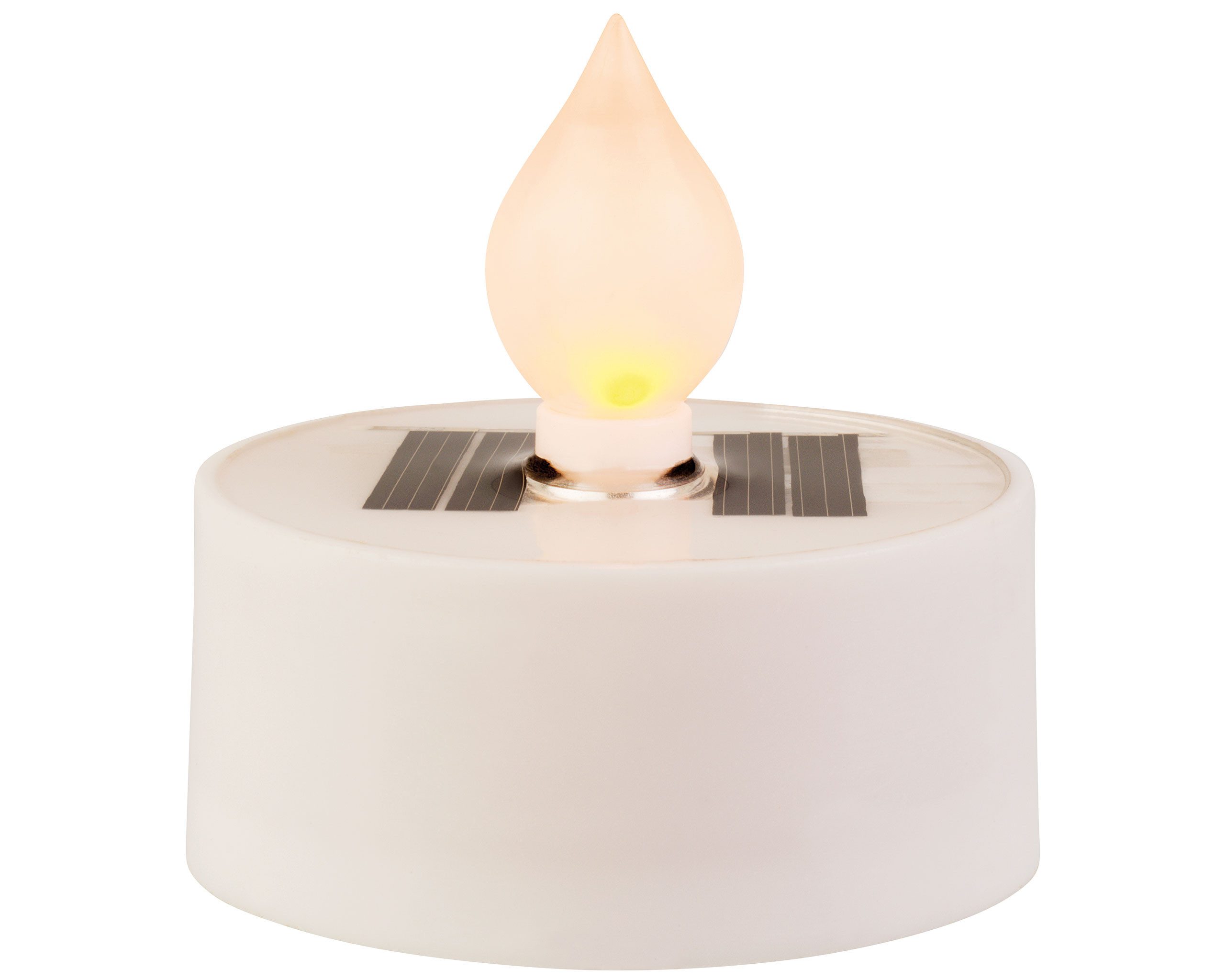 Lumineo LED-Kerze, Solar LED Teelicht Outdoor 5x2cm Kunststoff Weiß / Warmw günstig online kaufen