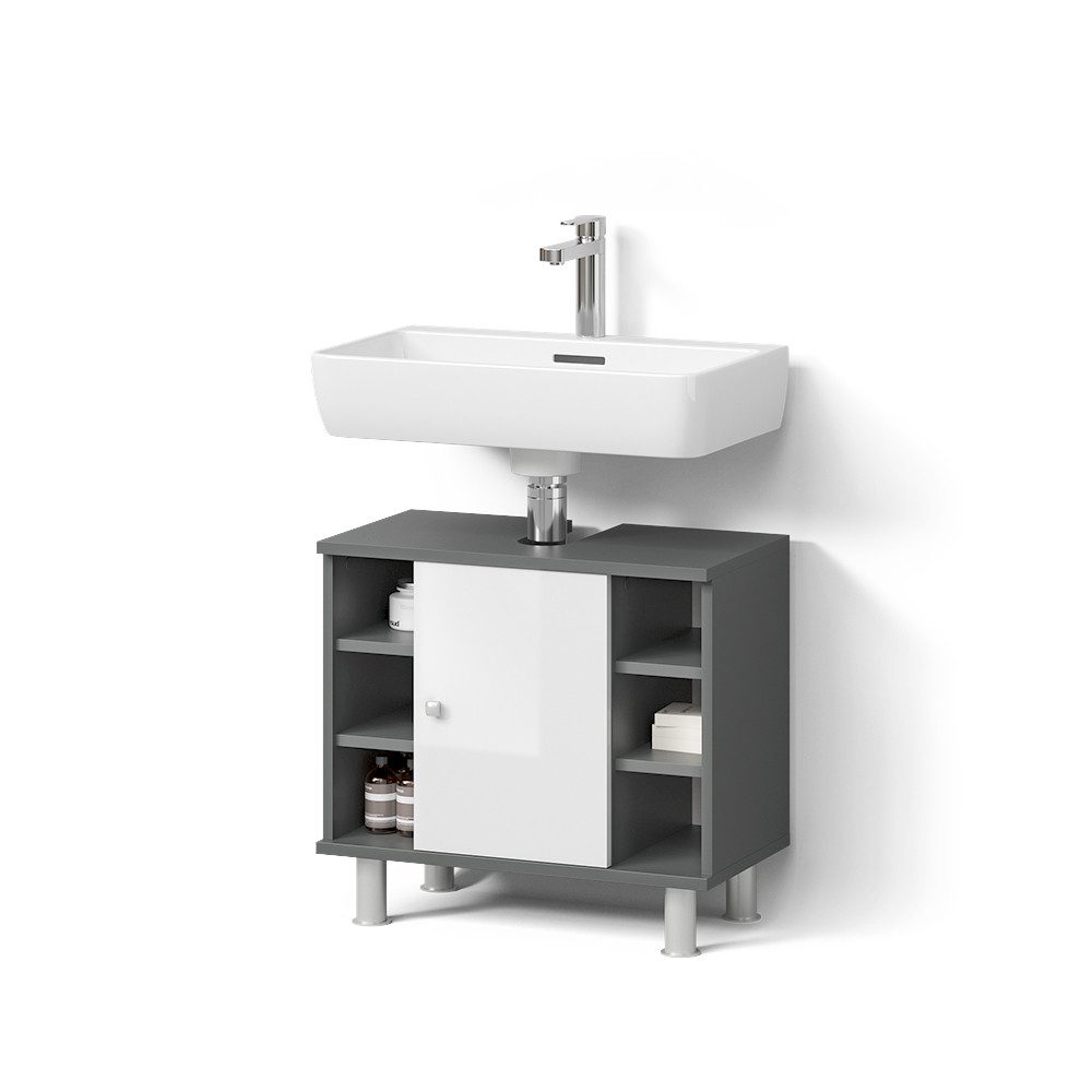 Livinity® Waschbeckenunterschrank Fucino, Anthrazit/Anthrazit, 60 x günstig online kaufen