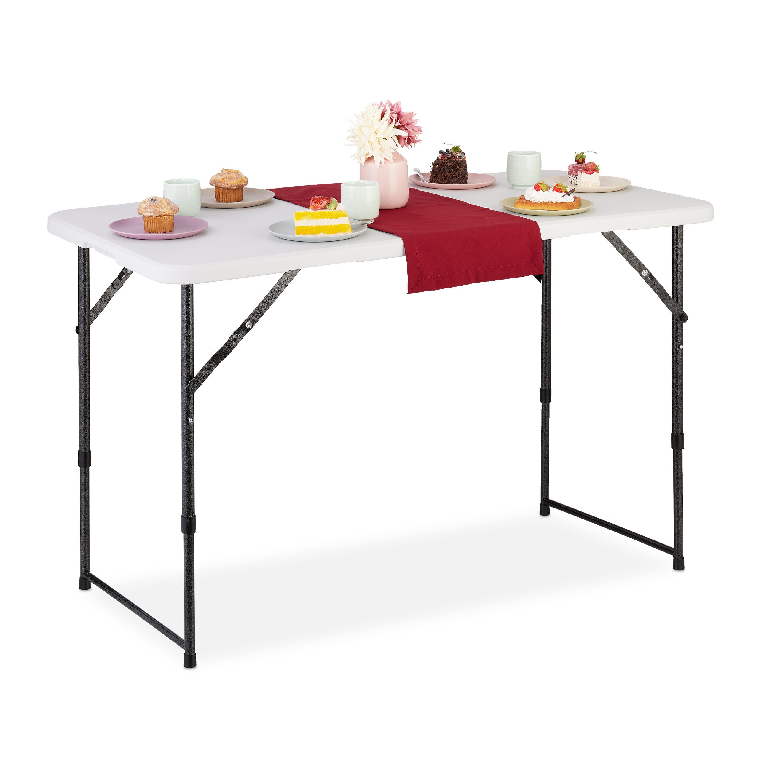 relaxdays Gartentisch Campingtisch klappbar, Weiß günstig online kaufen
