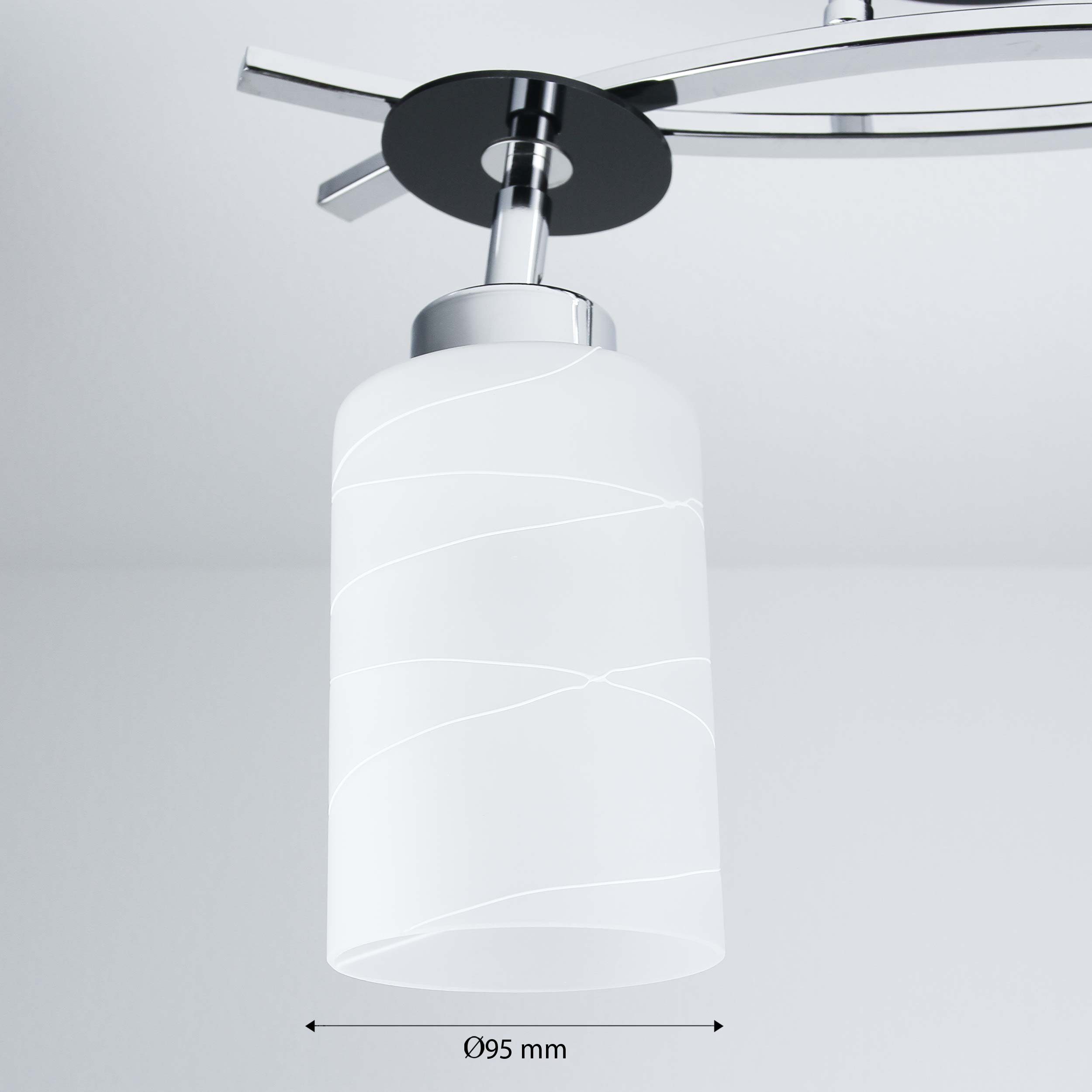 Licht-Erlebnisse Deckenstrahler E27 Leuchtmittel, ohne Schirm TOKIO, 2-flammig Glas Decke wohnlich Wohnzimmerlampe Deckenleuchte