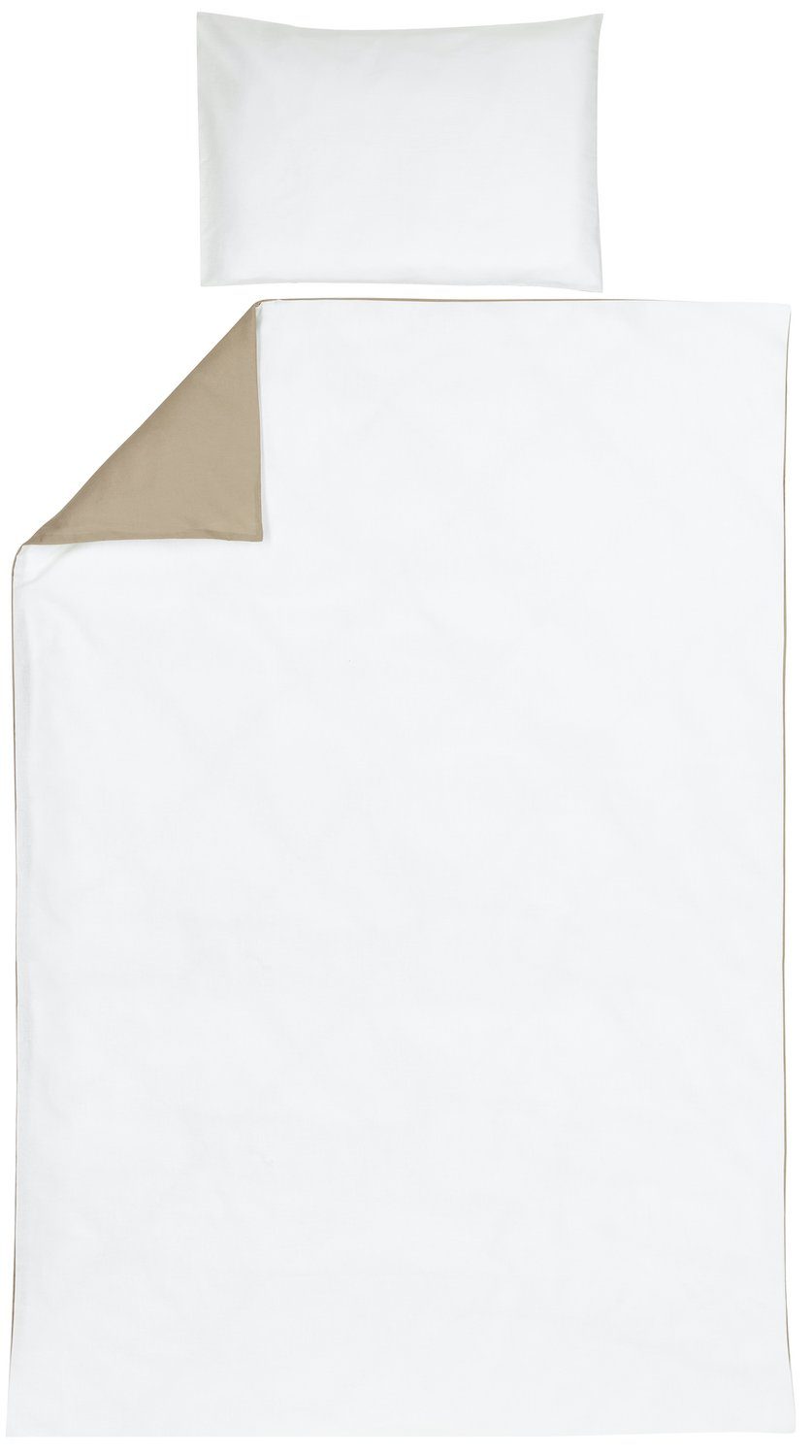 Meyco Home Bettbezug Uni Taupe/Offwhite, 140x200/220cm günstig online kaufen