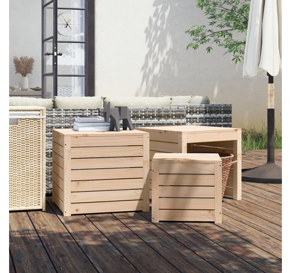 Thumbnail - furnicato Gartenbox 3-tlg. Gartenbox-Set Massivholz Kiefer (1 St)