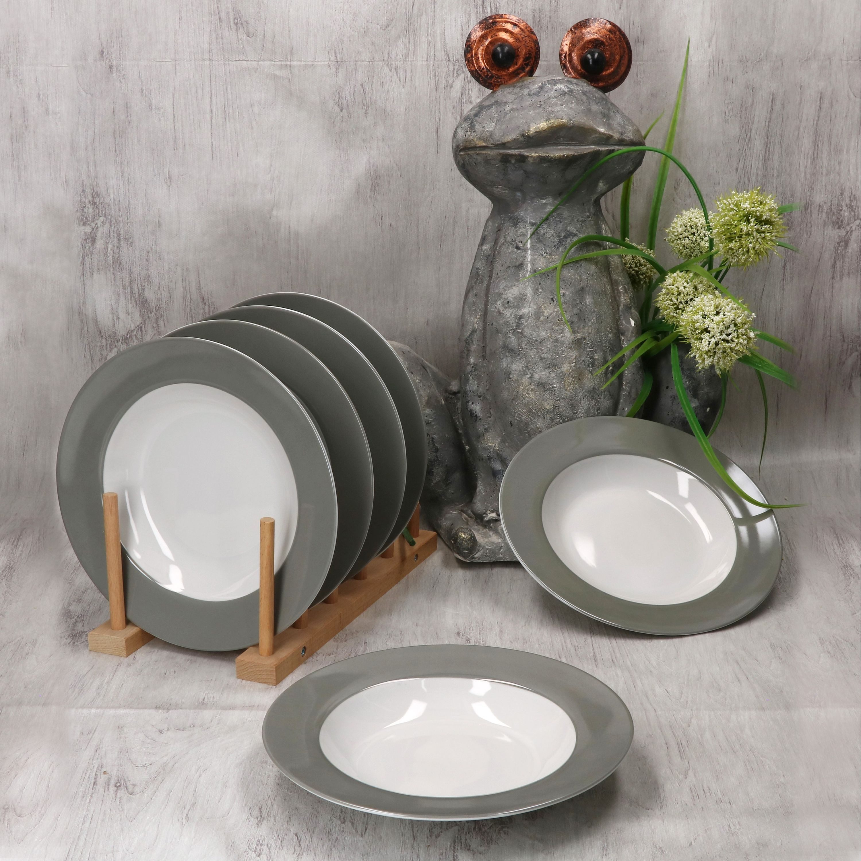 MamboCat Suppenteller MamboCat 6er Set Variant Grau Suppenteller Ø 21,5 cm – Bild 3 von 5
