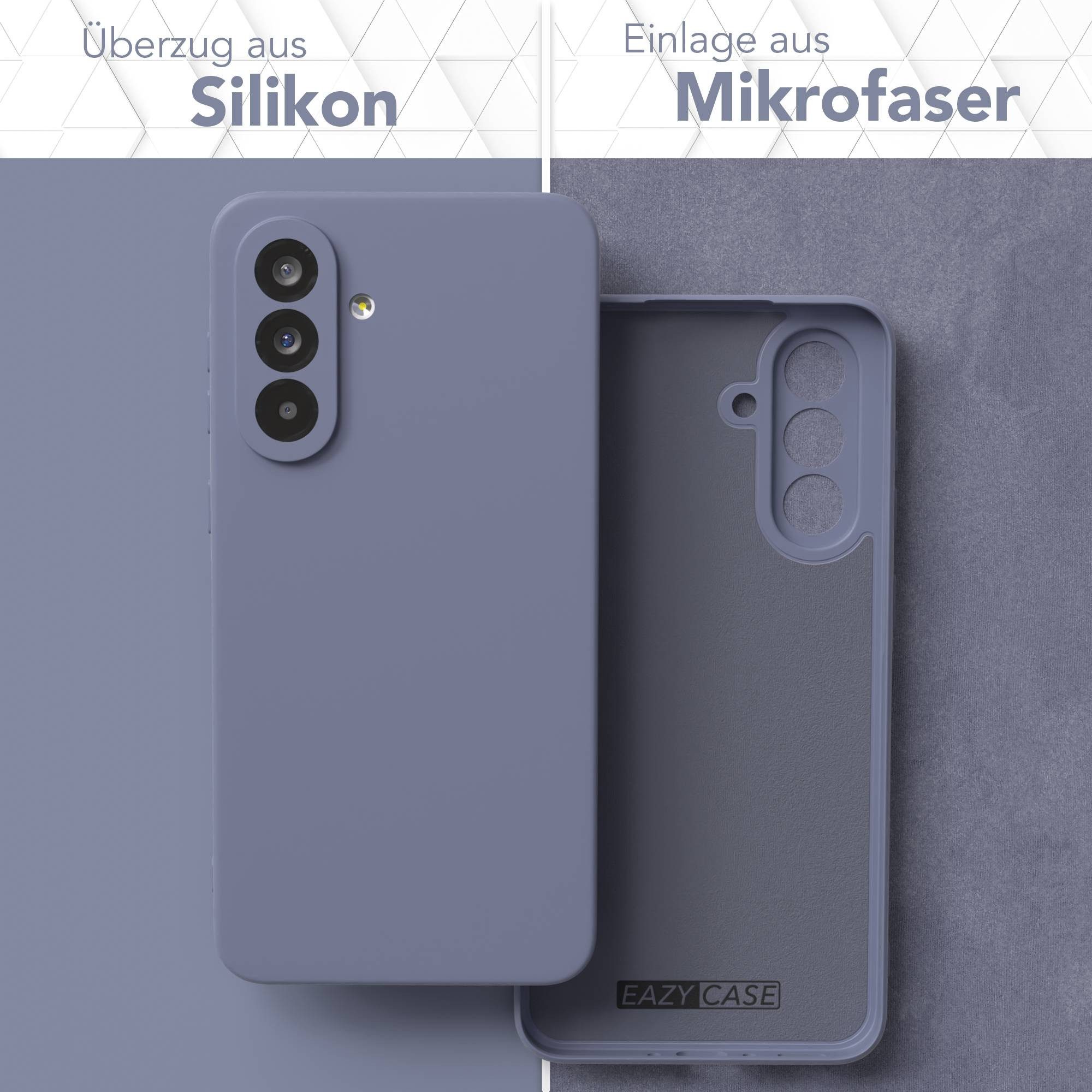 EAZY CASE Handyhülle für Samsung Galaxy A56 Hülle Silikon 6,7 Zoll, Silikon Schutzhülle mit Kameraschutz Matt Back Cover Soft Eis Blau