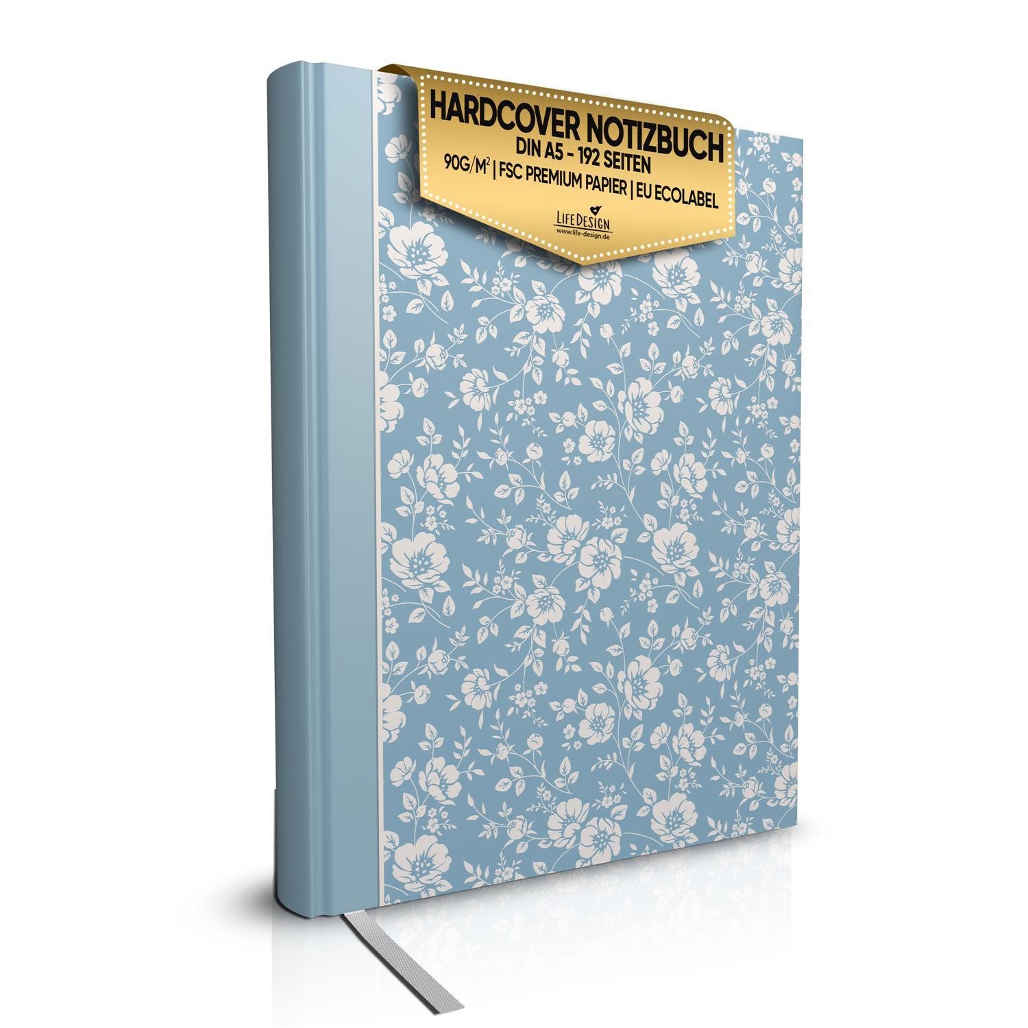 LifeDesign Notizbuch "Trentino" DIN A5 Skizzenbuch inkl. Lesezeichen, zertifizert