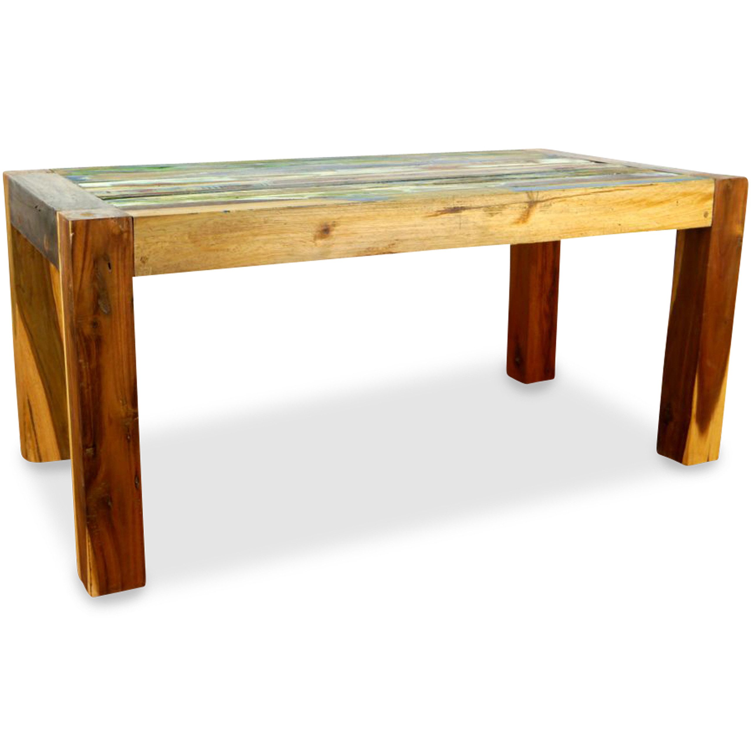 livasia Couchtisch Teakholz, recyceltes Bootsholz 100x50x45cm