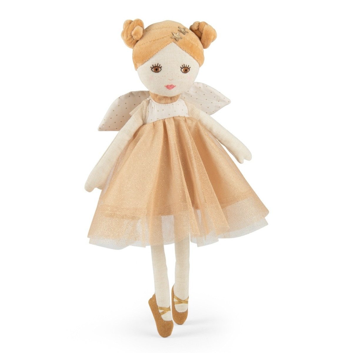Moulin Roty Babypuppe Fee Mélusine gold Feenpuppe aus Fee zum Spielen und Kuscheln (1-tlg), Feenpuppe
