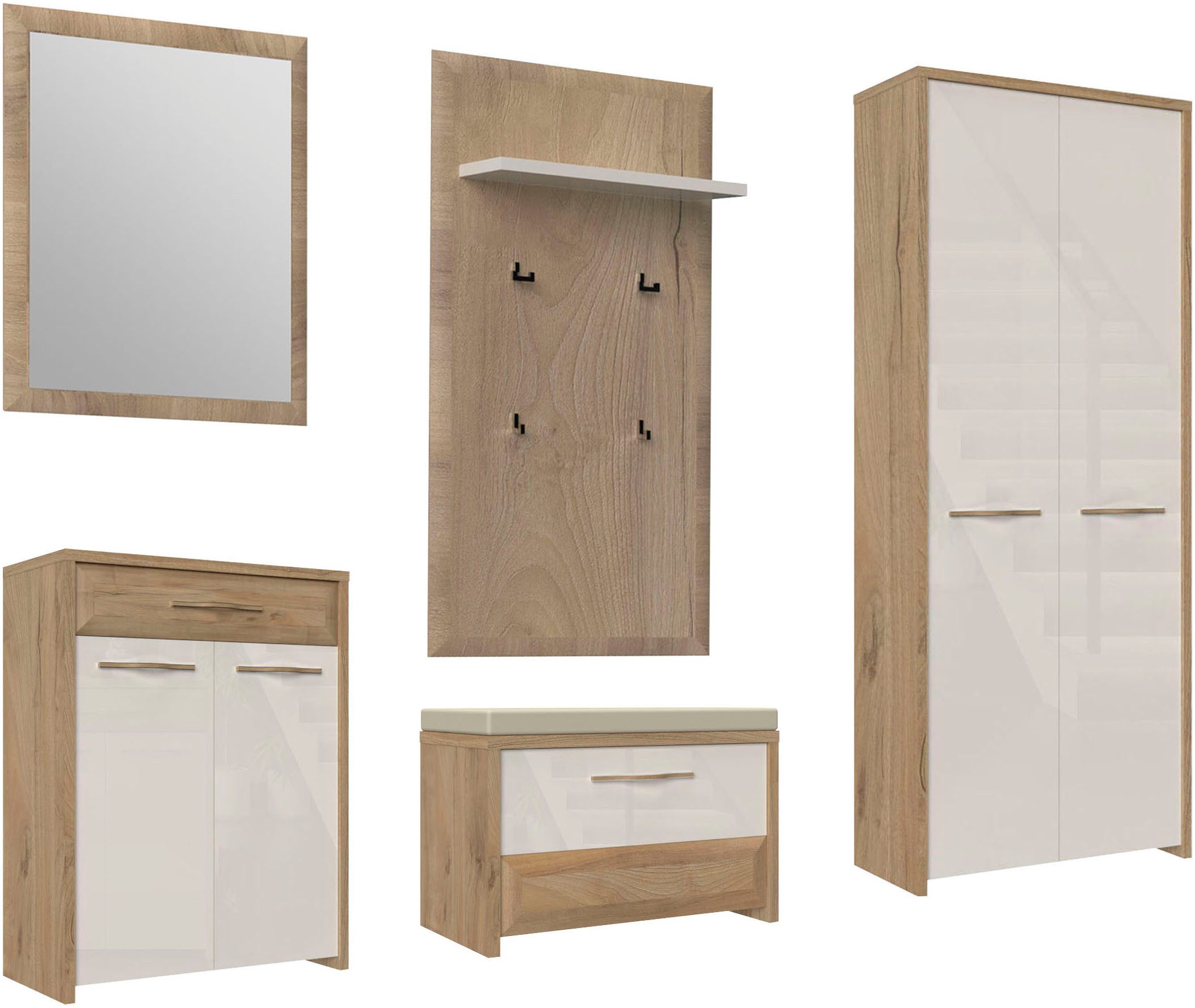 Home affaire Шафи-Set Gala, (Set, 5-St), Soft-Close Funktion, Hochglanz UV lackiert