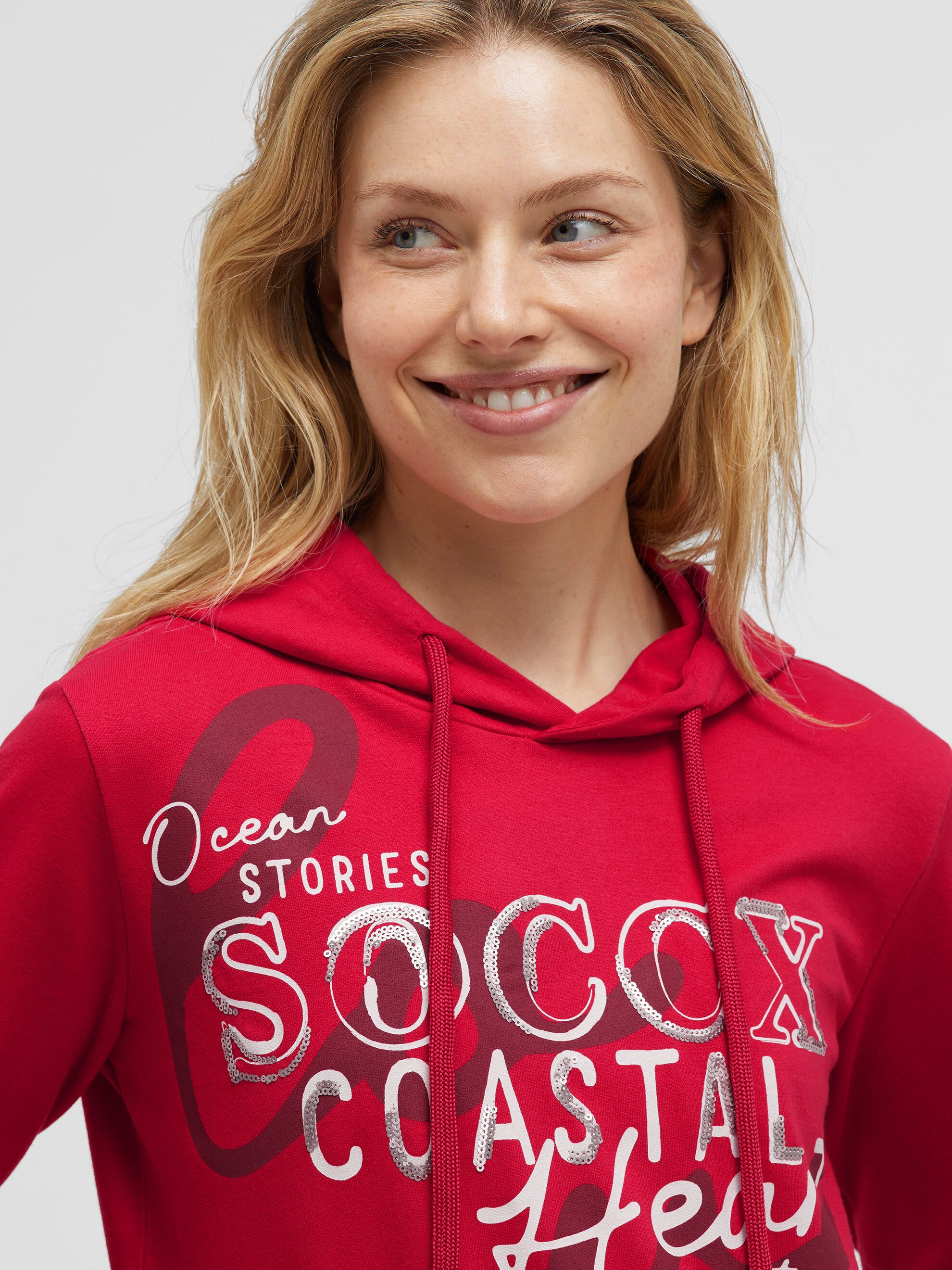 SOCCX Kapuzensweatshirt mit Pailletten-Schriftzug – Bild 4 von 5
