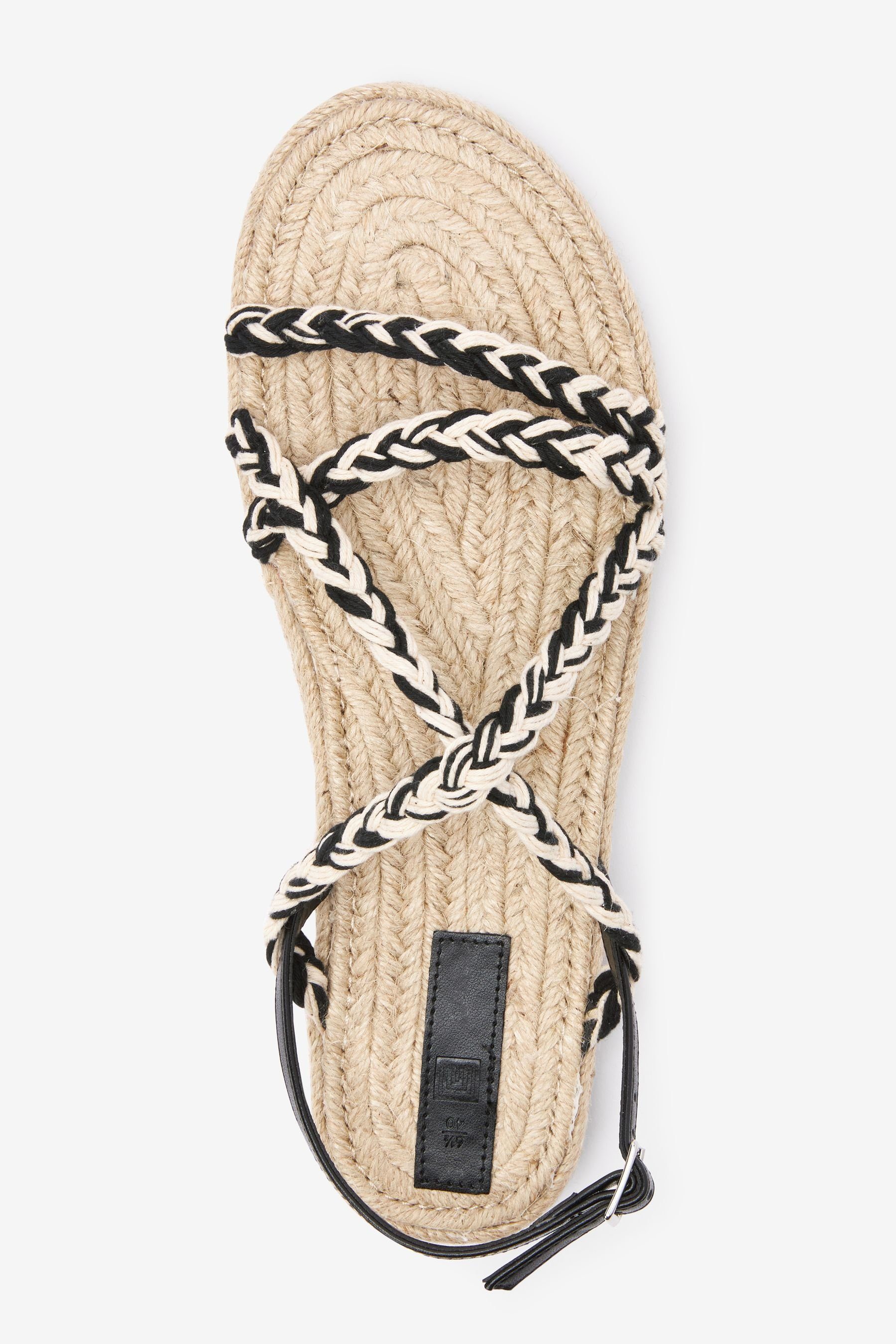 Next Natural Sandale (1-tlg) Espadrille-Sandalen Flache Zweifarben-Detail mit