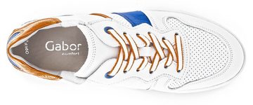 Gabor FLORENZ Sneaker mit Kontrastbesätzen, Weite G, Freizeitschuh, Halbschuh, Schnürschuh