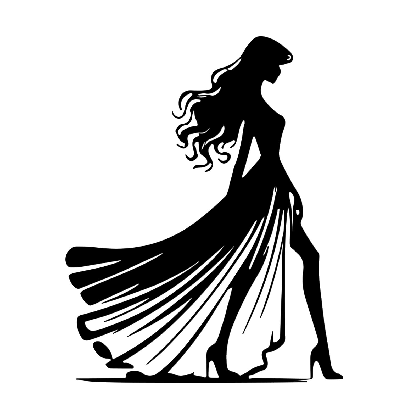 Jumpeak Wanddekoobjekt Metallkunst-Wanddekoration, modische Frau, figürliche Аксессуары для дома, Abstrakte Silhouetten,minimalistisch,4 Farben,3 Größen,Geschenk