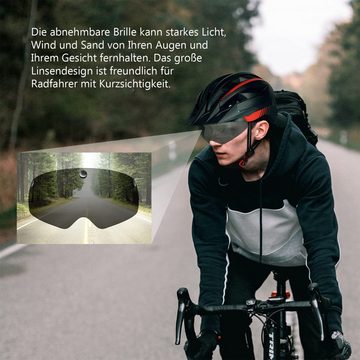 iceagle Fahrradhelm Radhelm Cityhelm mit integriertem LED-Rücklicht 58-62cm (Leichter Fahrradhelm für Erwachsene – Fahrradhelm für Männer und Frauen, bequem mit Polstern, Leichter, Optimal Belüfteter & Stoßdämpfend, hochschützend), mit integrierter Sonnenblende, Antibakteriellen Polstern