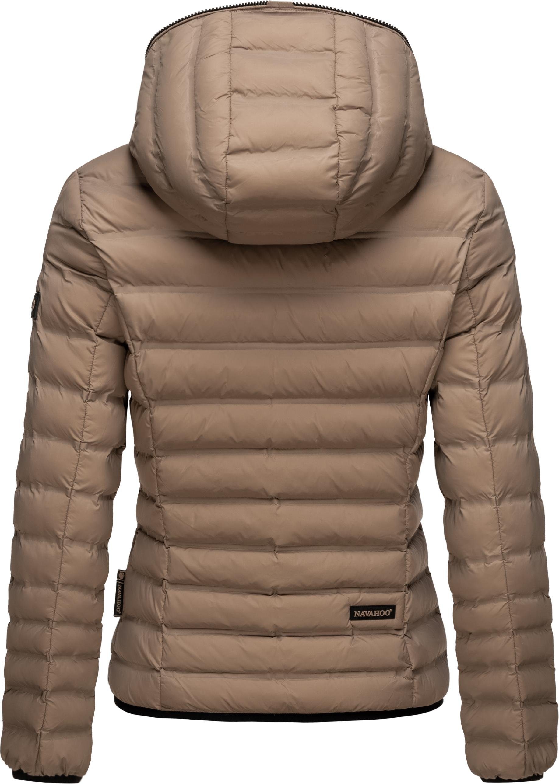 Navahoo Steppjacke Neevia modische Damen mit Kapuze taupe Übergangsjacke