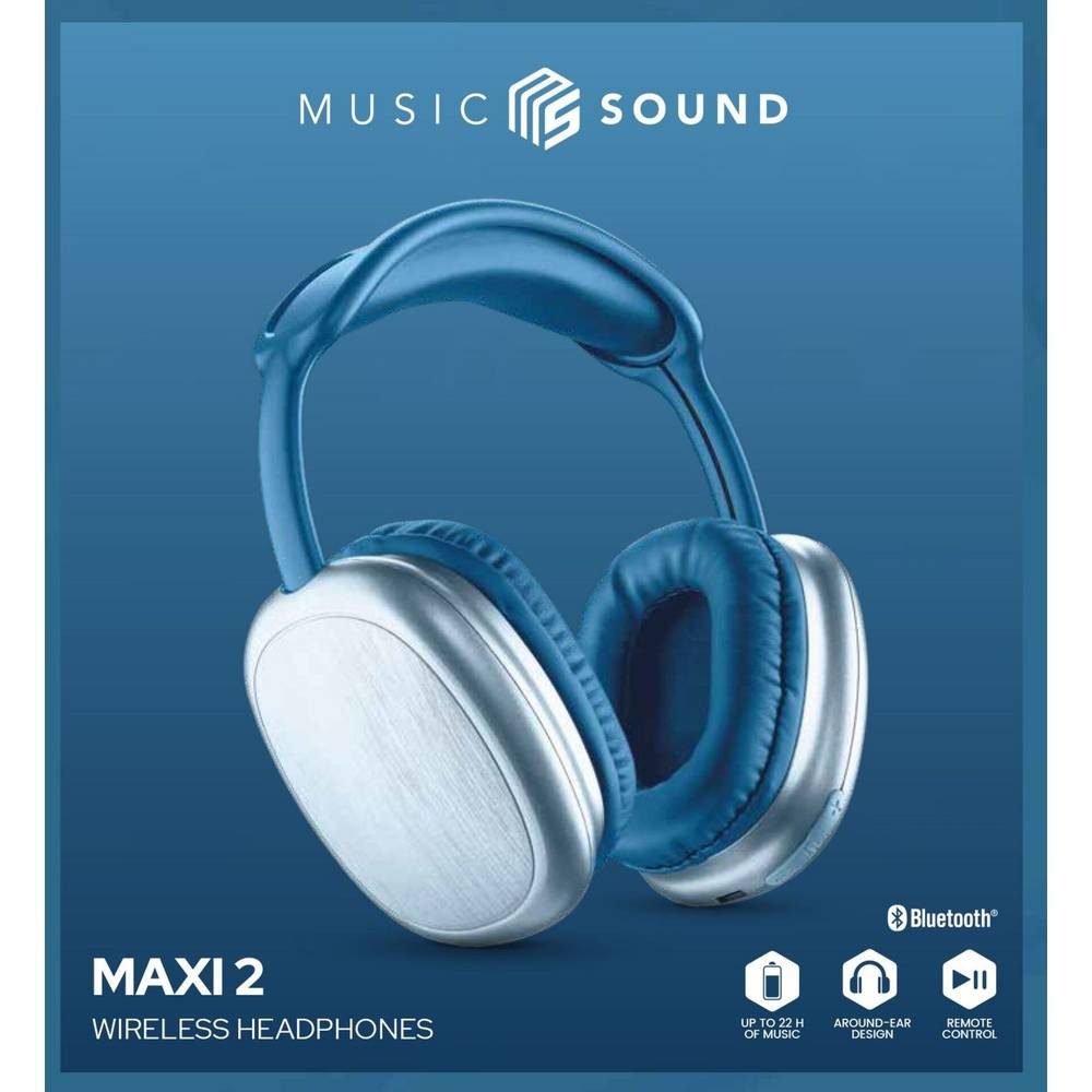 Cellularline Over Ear Headset Bluetooth®, Kabellos, kabelgebunden Blau Kopfhörer (Lautstärkeregelung, Mikrofon-Stummschaltung)