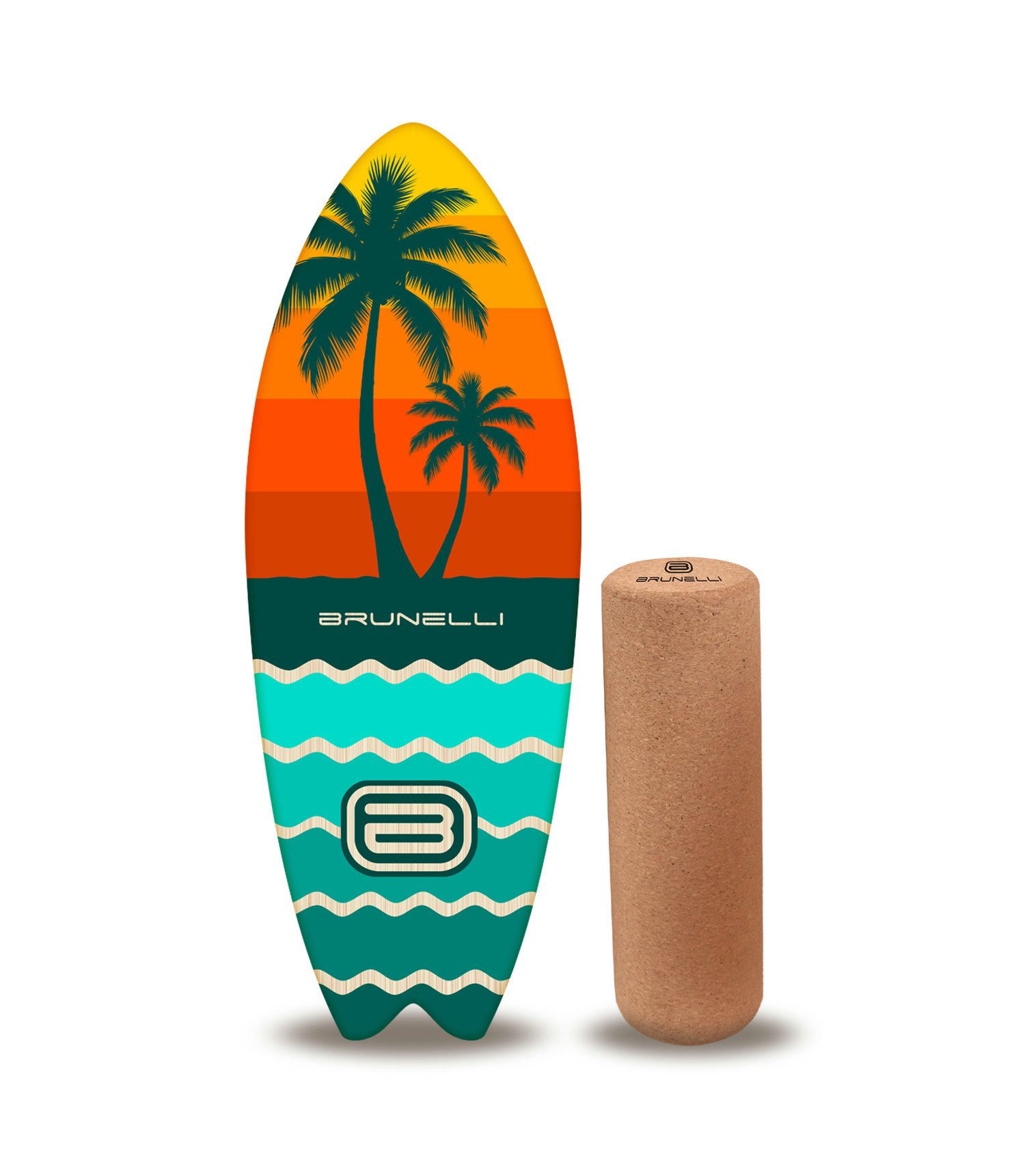 Brunelli Balanceboard Brunelli Balance Board Set Holz Balanceboard & Korkrolle