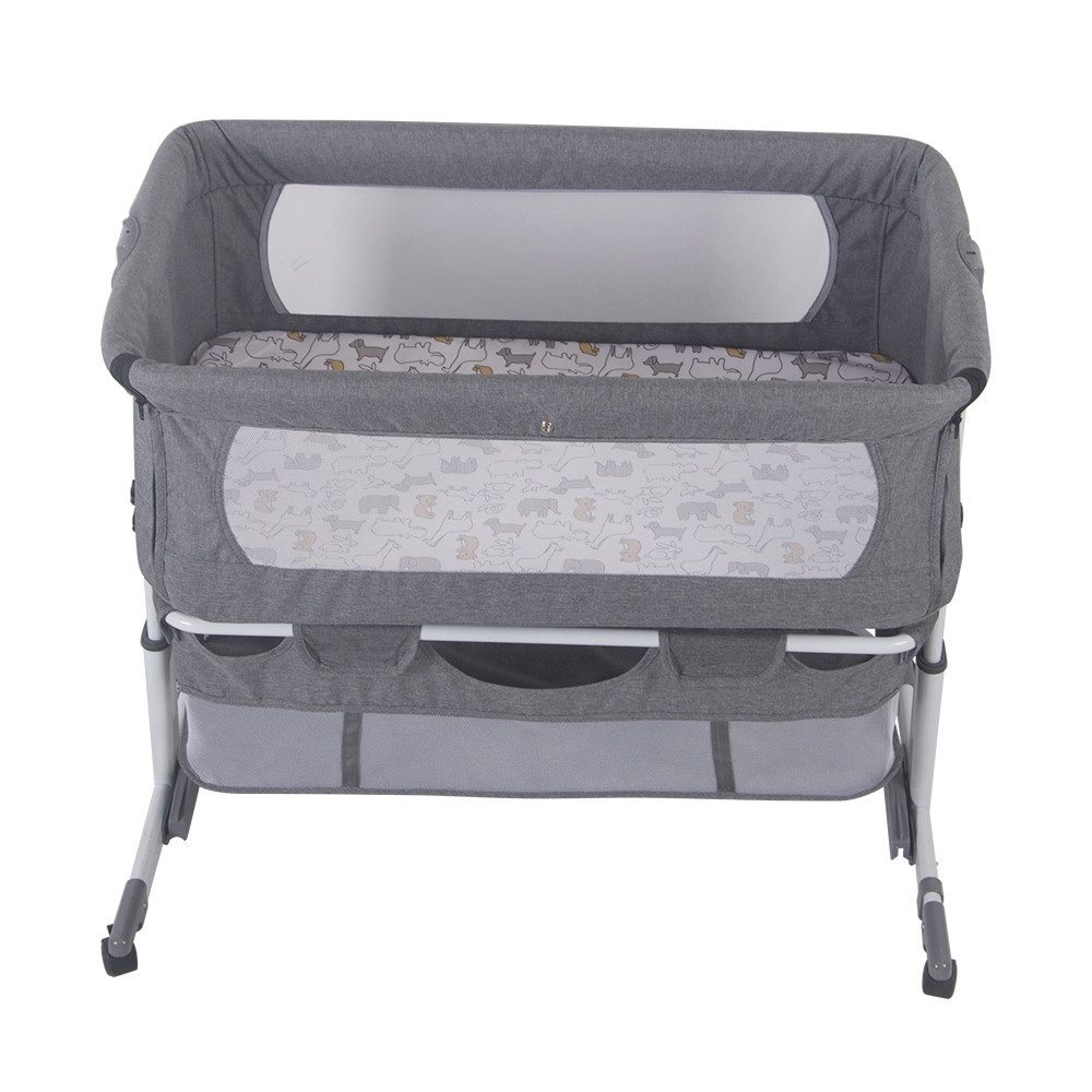 JEOBEST Babybett Beistellbett Baby Bettseitiger Bassinet für Neugeborene Tragbarer, Baby Bett mit Rädern Aufbewahrungskorb Matratze Fach Höhenverstellbar