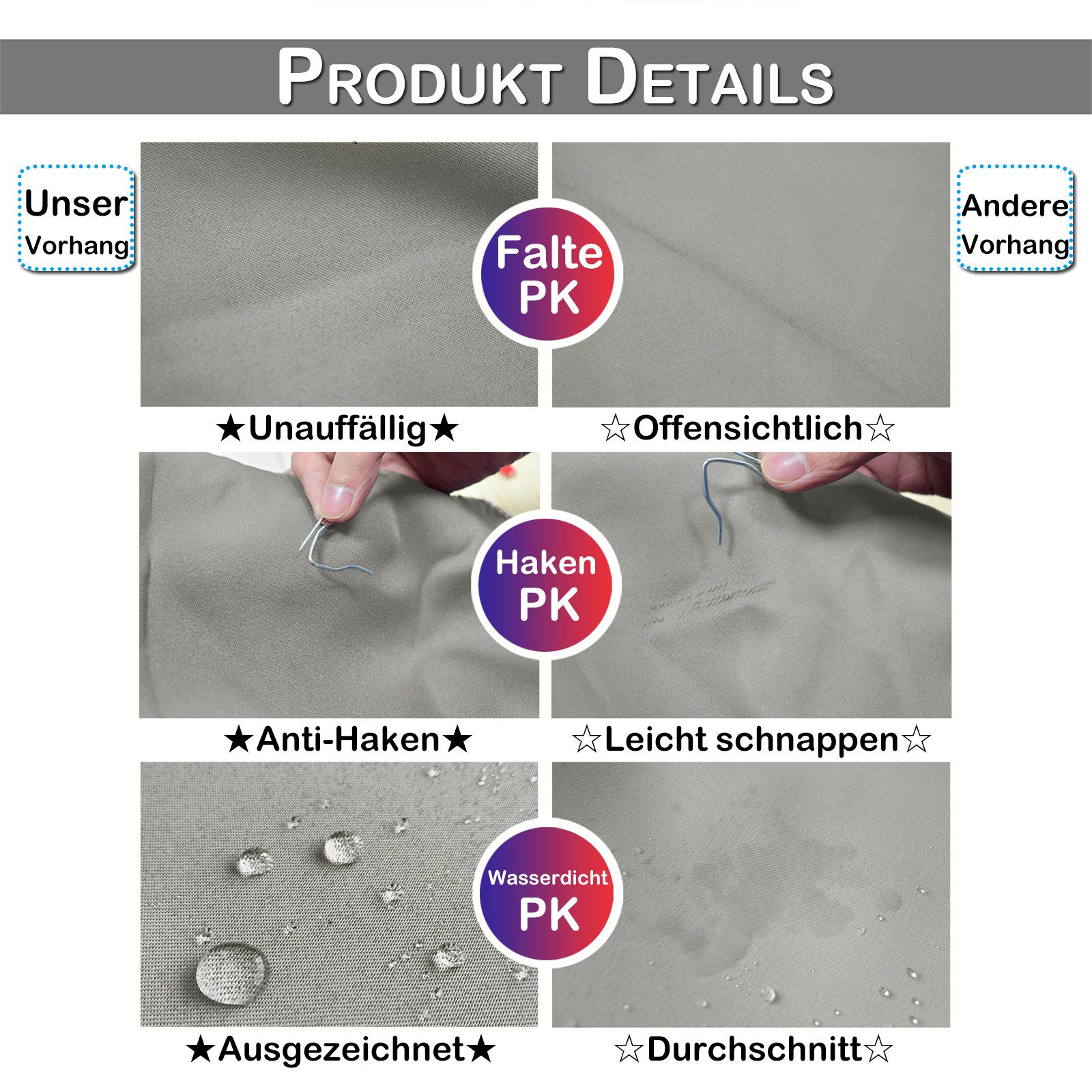 LMaxhome Türvorhang Wandteiler Raumteiler Vorhang Breite 254 cm Sichtschutz für Wohnzimmer (1 St), blickdicht, Oxford-Gewebe, Türgardine mit Häkchen Verdunkelun – Bild 4 von 5